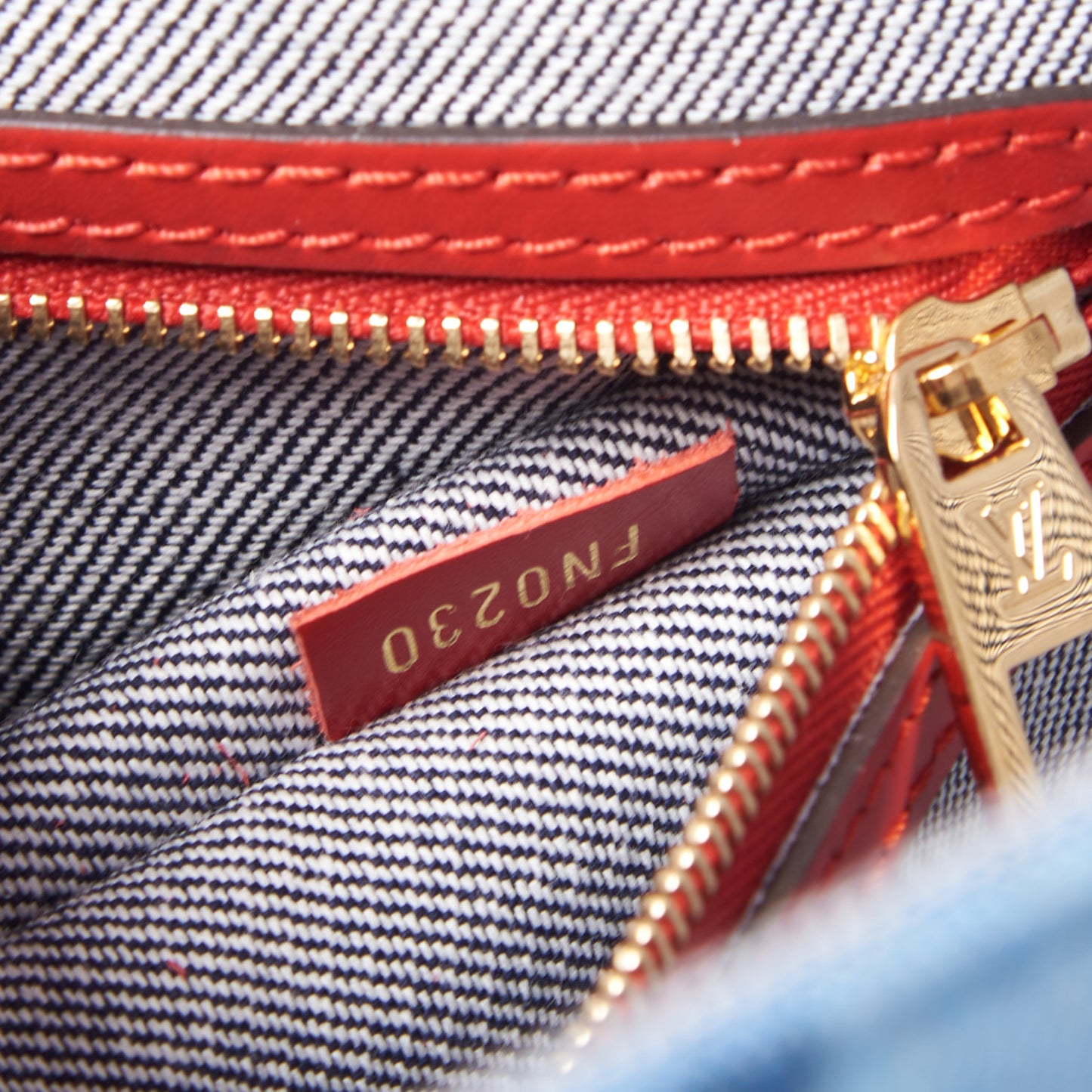 Denim Damier Monogram Onthego Blue Rouge