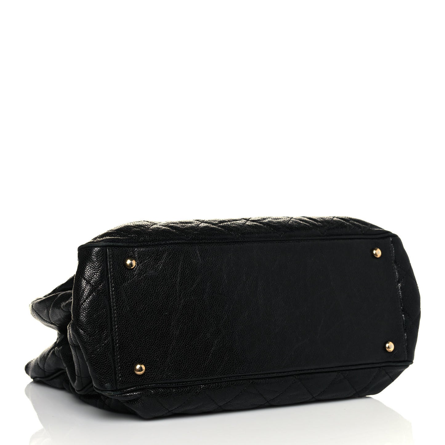 Glazed Caviar Quilted Small Shiva Tote Black