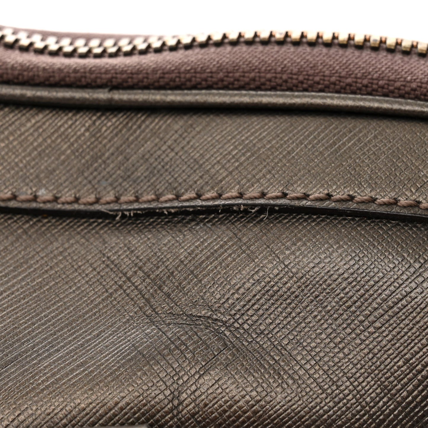 Hammered Calfskin Gancini Briefcase Grey