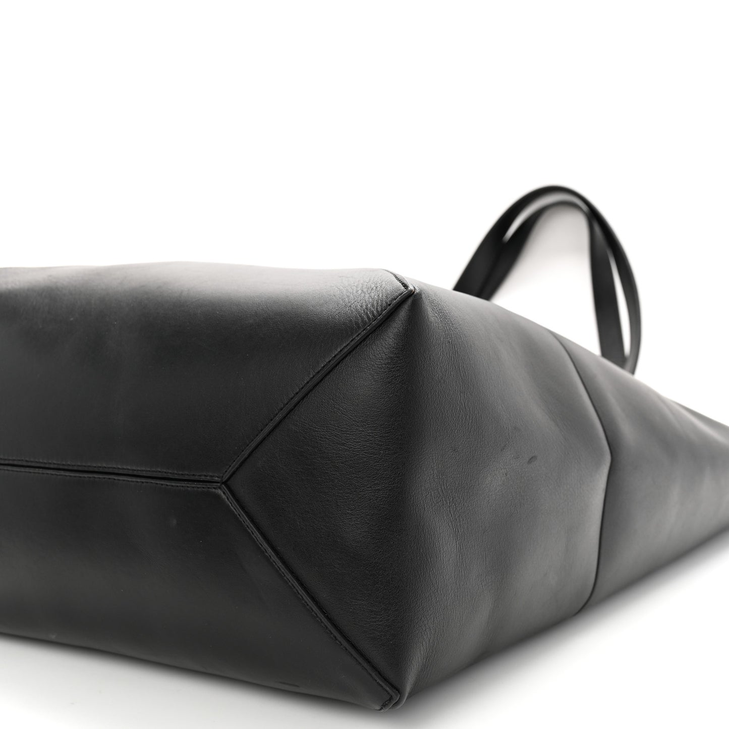 Shiny Calfskin Large Puzzle Fold Tote Black