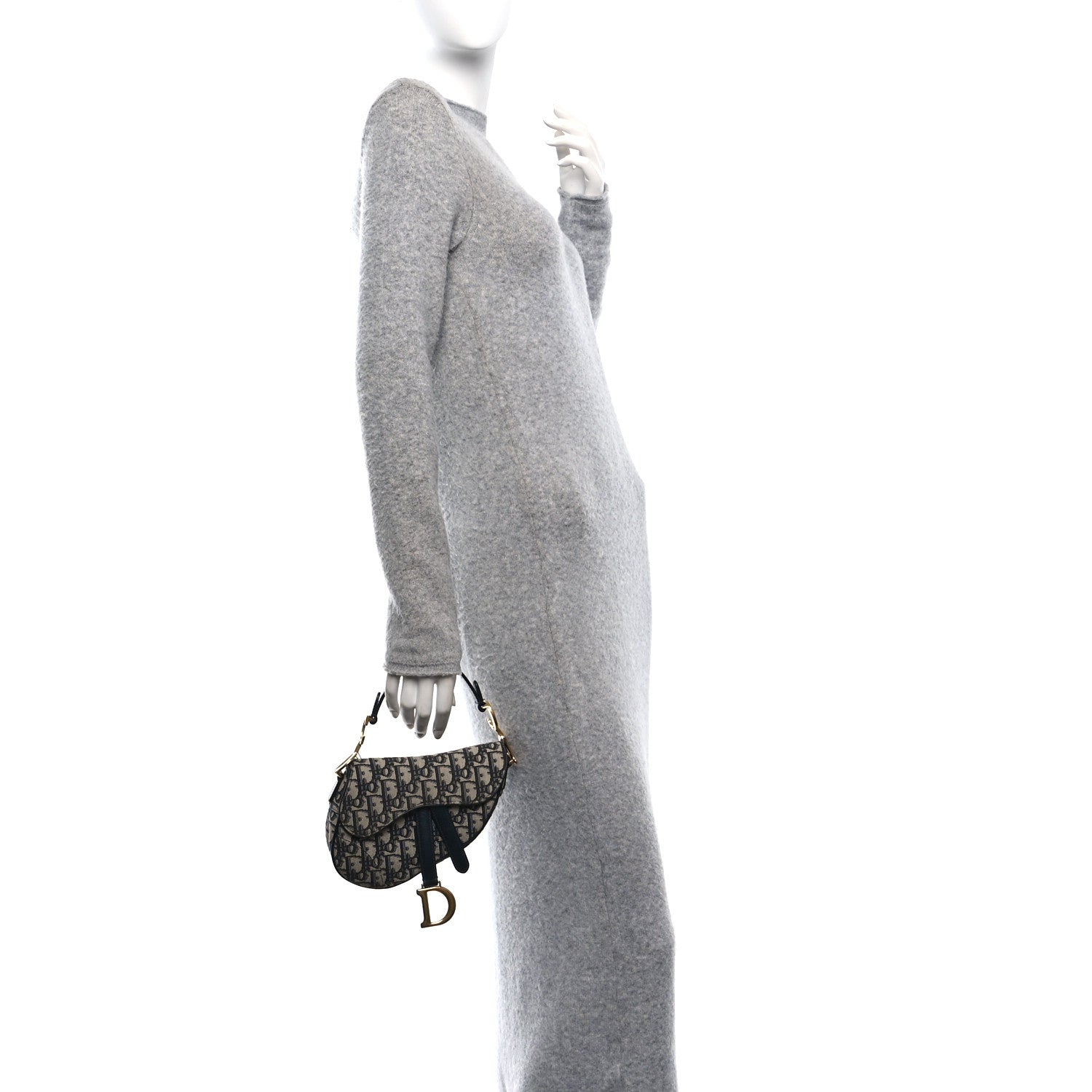 Christian Dior Oblique Mini Saddle Bag Blue 2 of 10