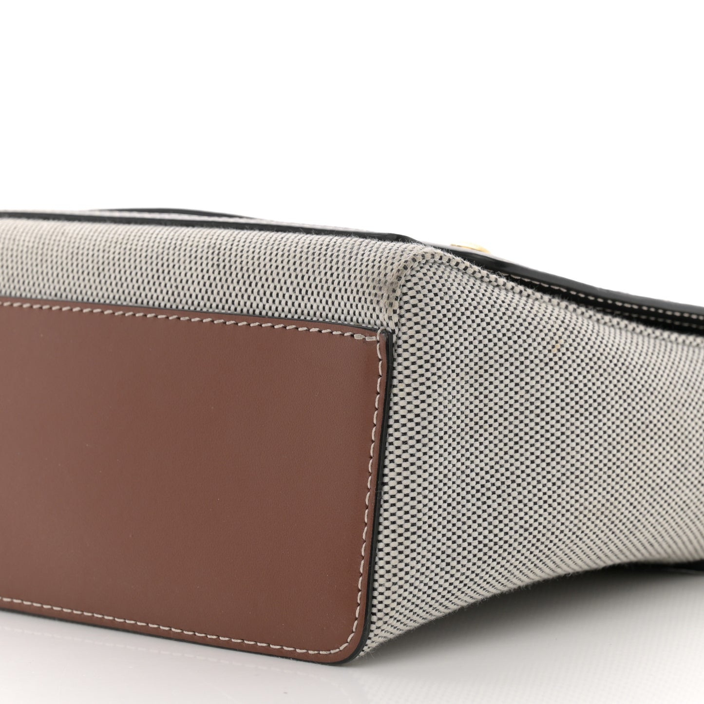 Canvas Horseferry Print Note Crossbody Bag Grey Black