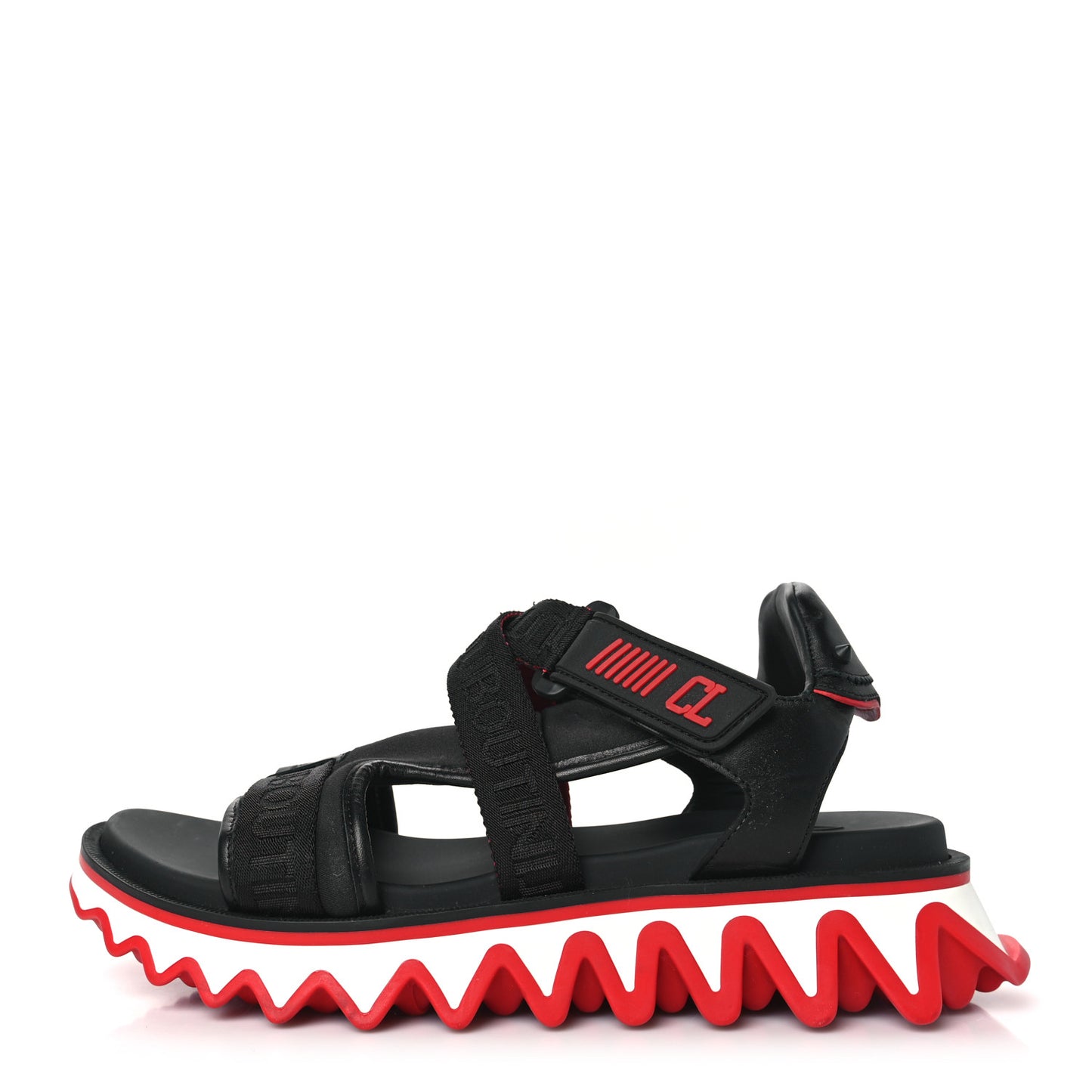 Calfskin Raffia Nylon Mens Summer Loubishark Sandals 43 White Multicolor