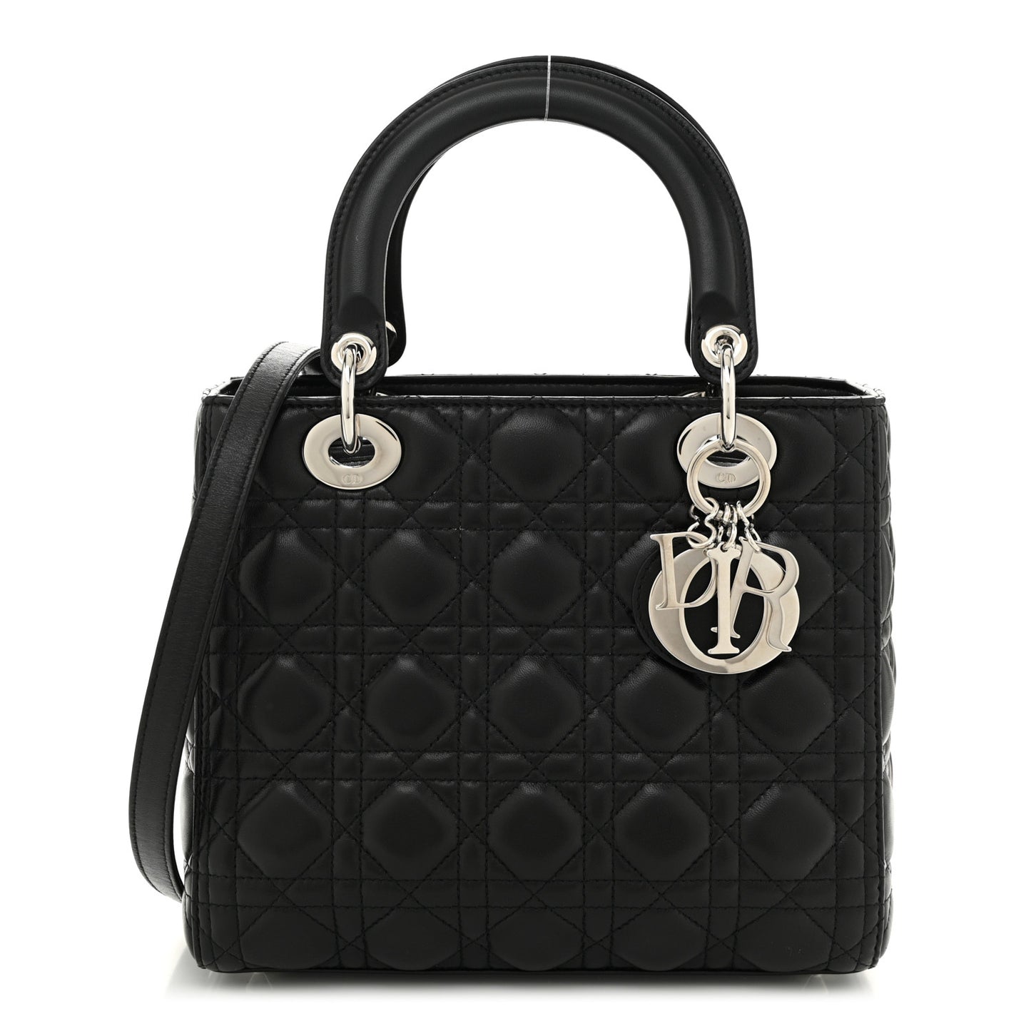Lambskin Cannage Medium Lady Dior Black