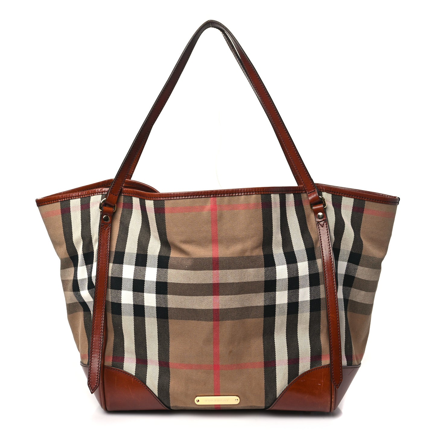 House Check Medium Canterbury Tote Dark Tan