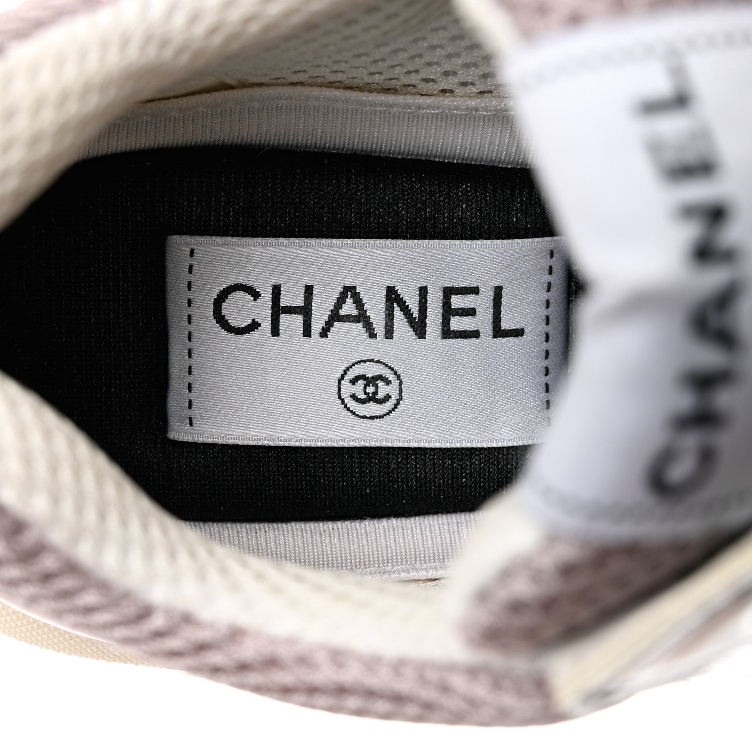 Chanel Fabric Laminated Calfskin Stretch CC Sneakers 37 Pink Silver 6 of 11