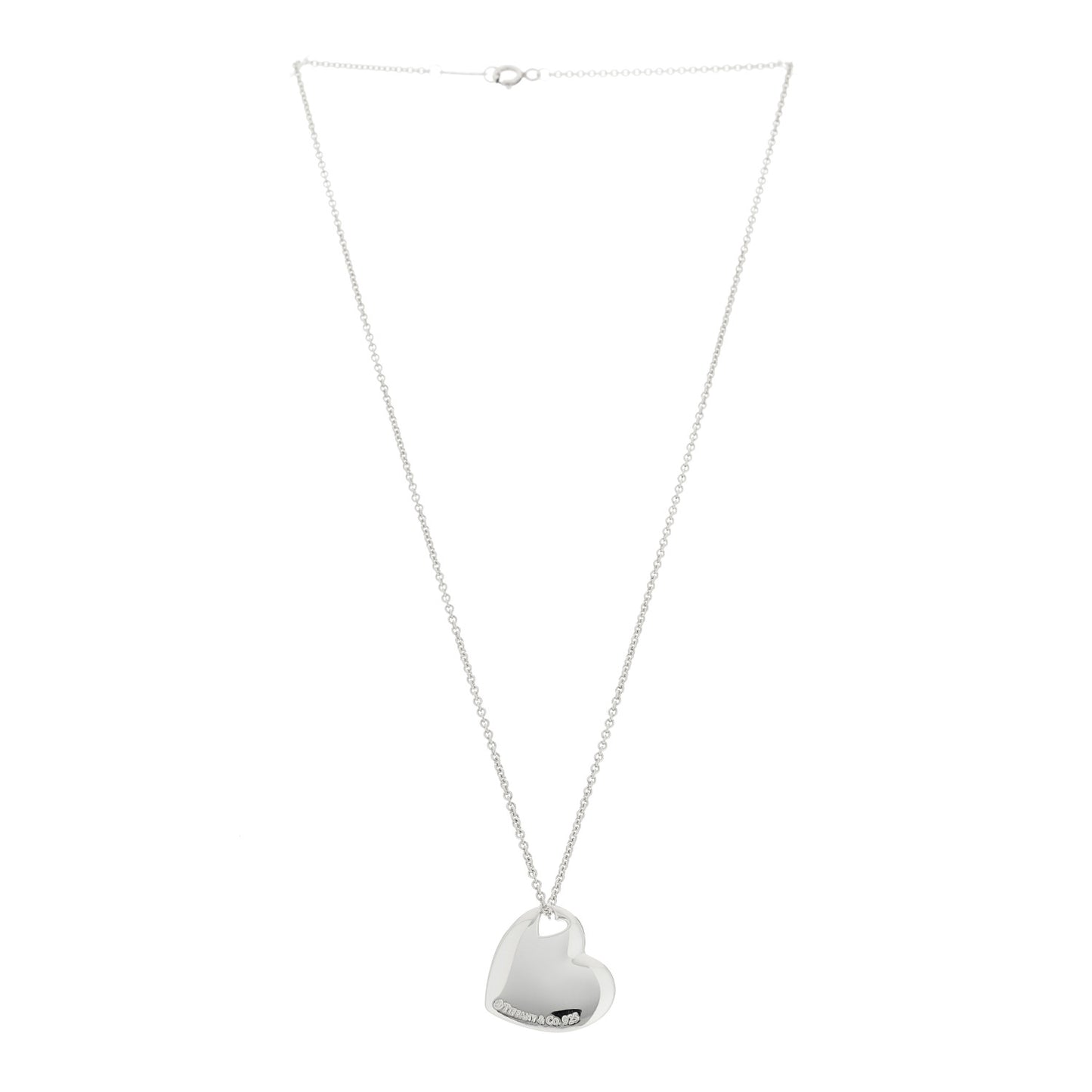 Sterling Silver Puffed Heart Pendant Necklace