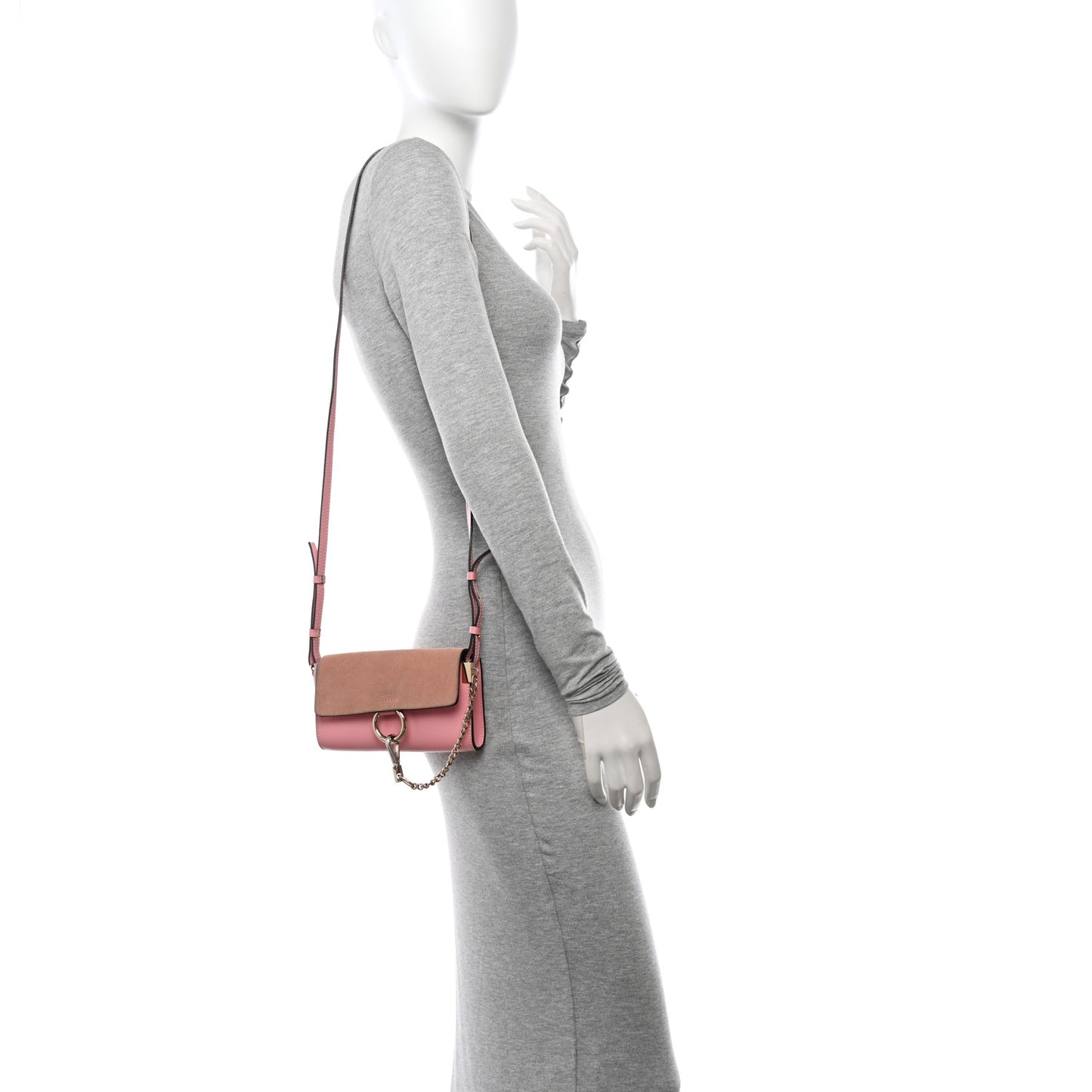 Calfskin Mini Faye Shoulder Bag Washed Pink