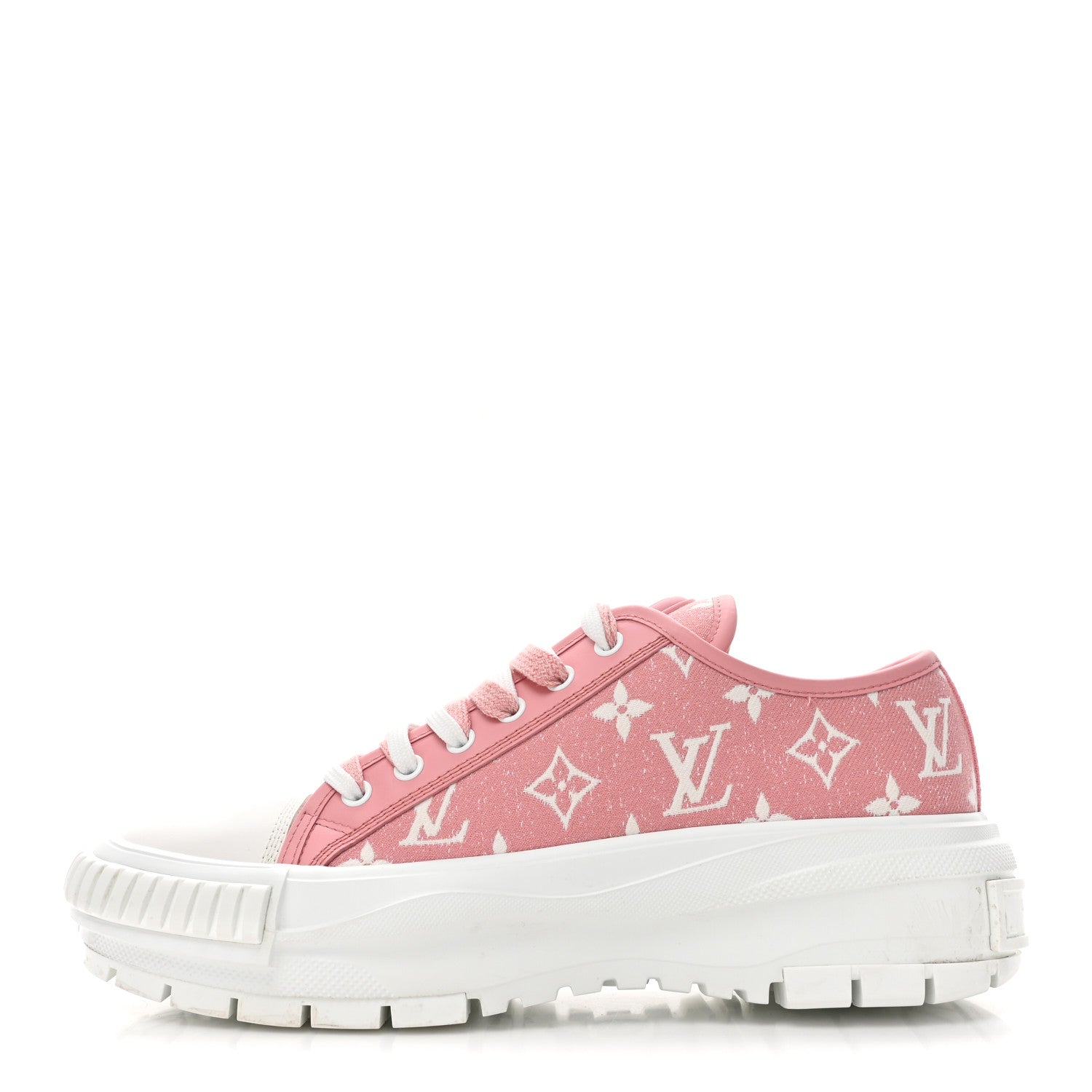 Louis Vuitton Denim Monogram Squad Sneakers 39.5 Pink 1 of 11