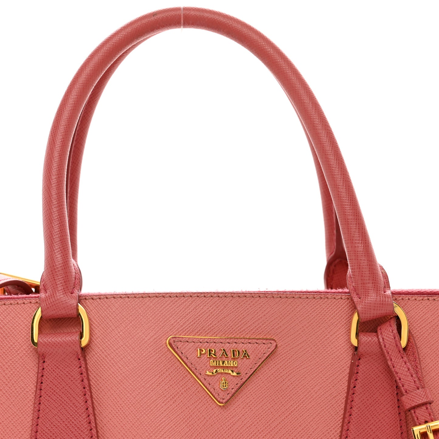 Saffiano Lux Colorblock Medium Galleria Double Zip Tote Peonia
