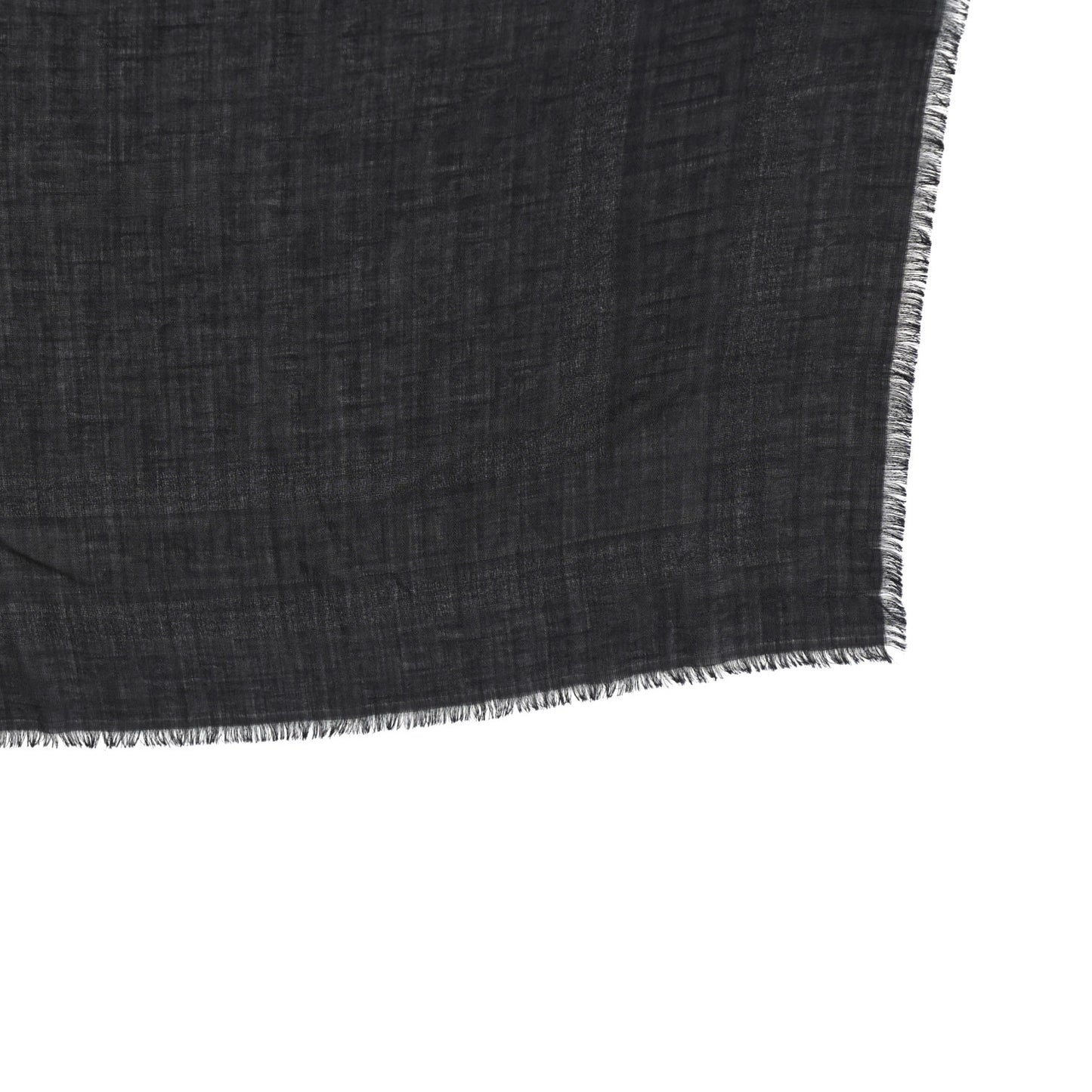 Wool Silk Oblique Shawl Black