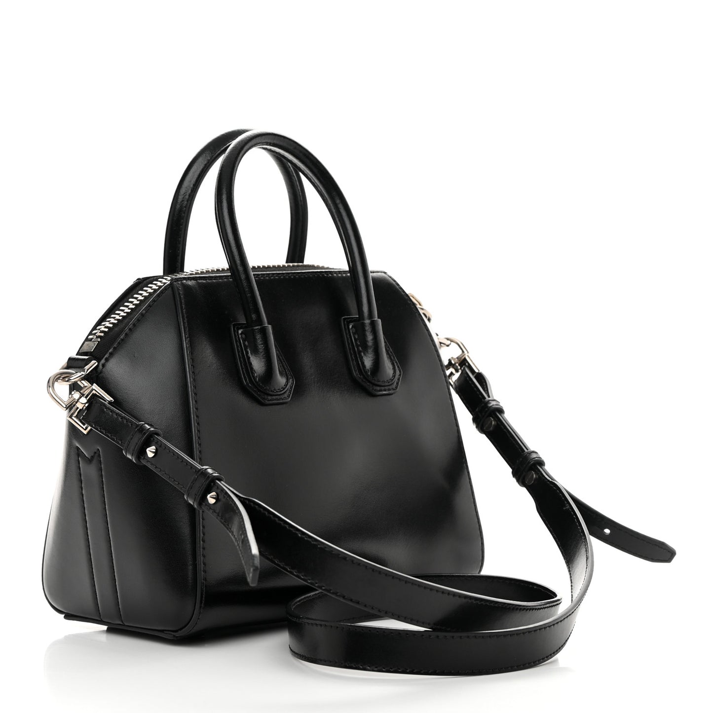 Shiny Lord Calfskin Mini Antigona Black