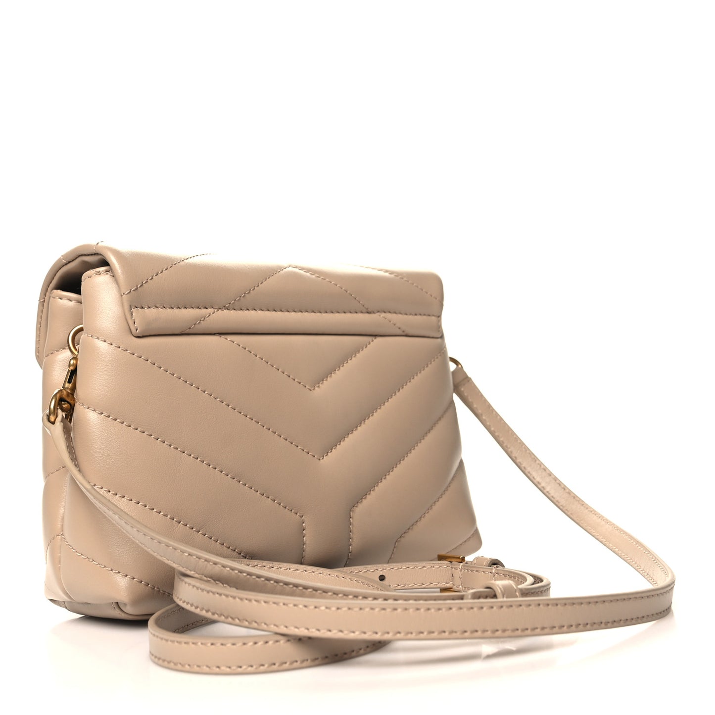 Calfskin Y Quilted Monogram Toy Loulou Crossbody Bag Dark Beige
