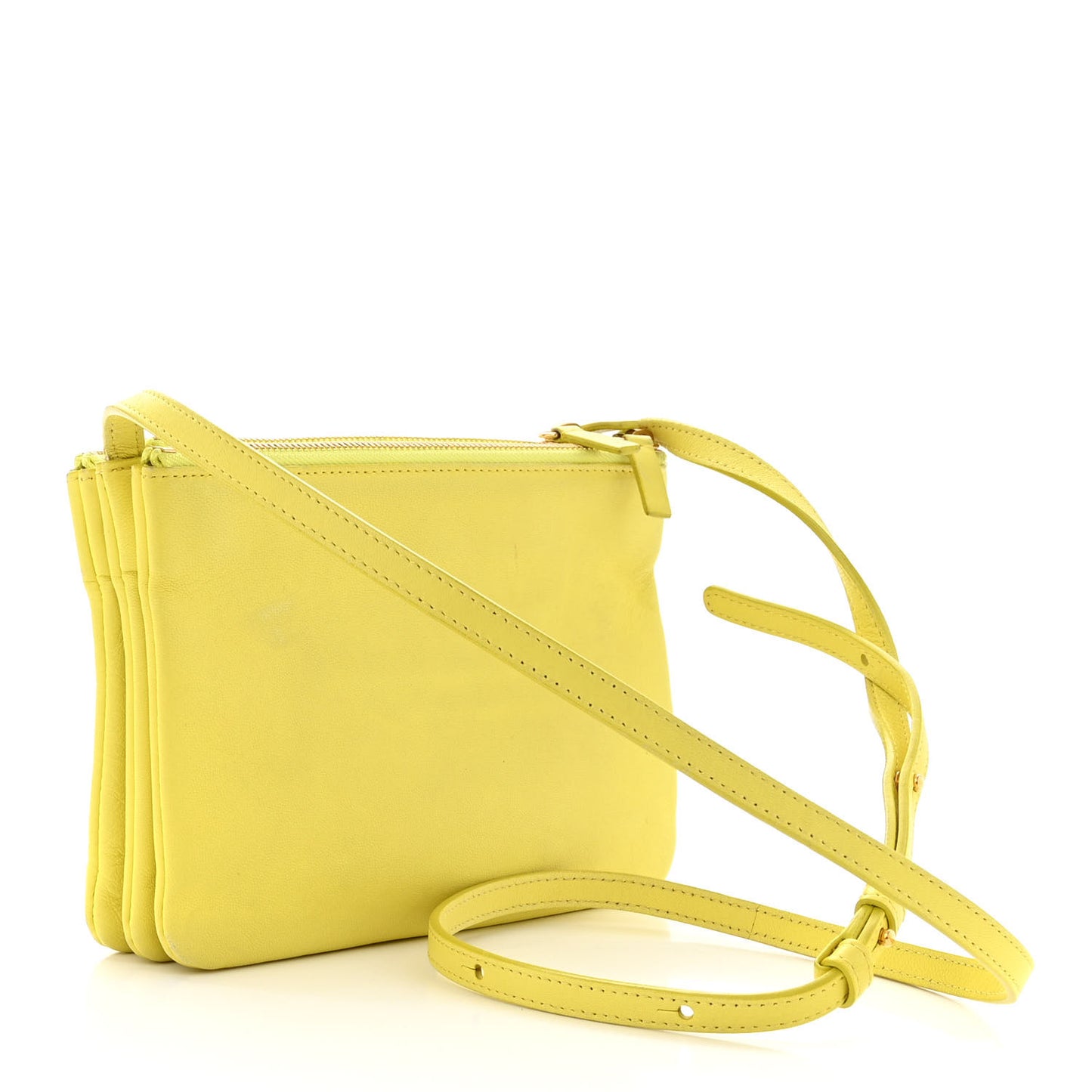 Lambskin Small Trio Crossbody Bag Citron