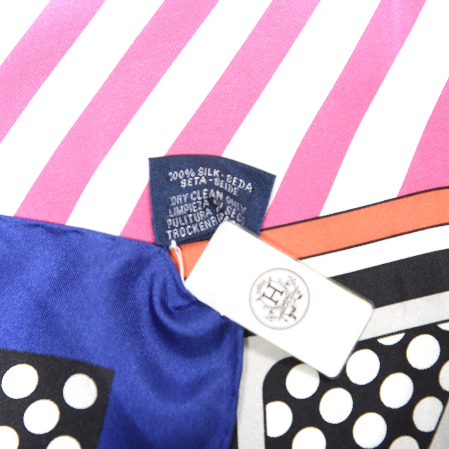 Hermes Silk Pegase Pop Scarf 140 Indigo Rose Multicolor 5 of 8