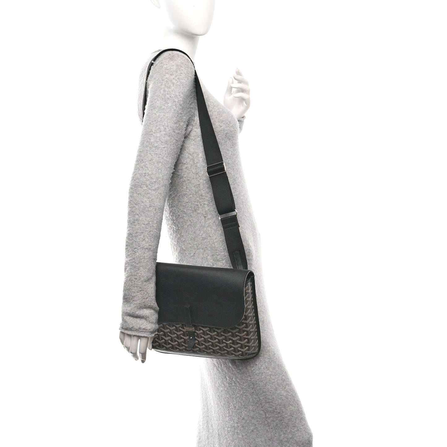 Goyardine Coursier Messenger Bag Black