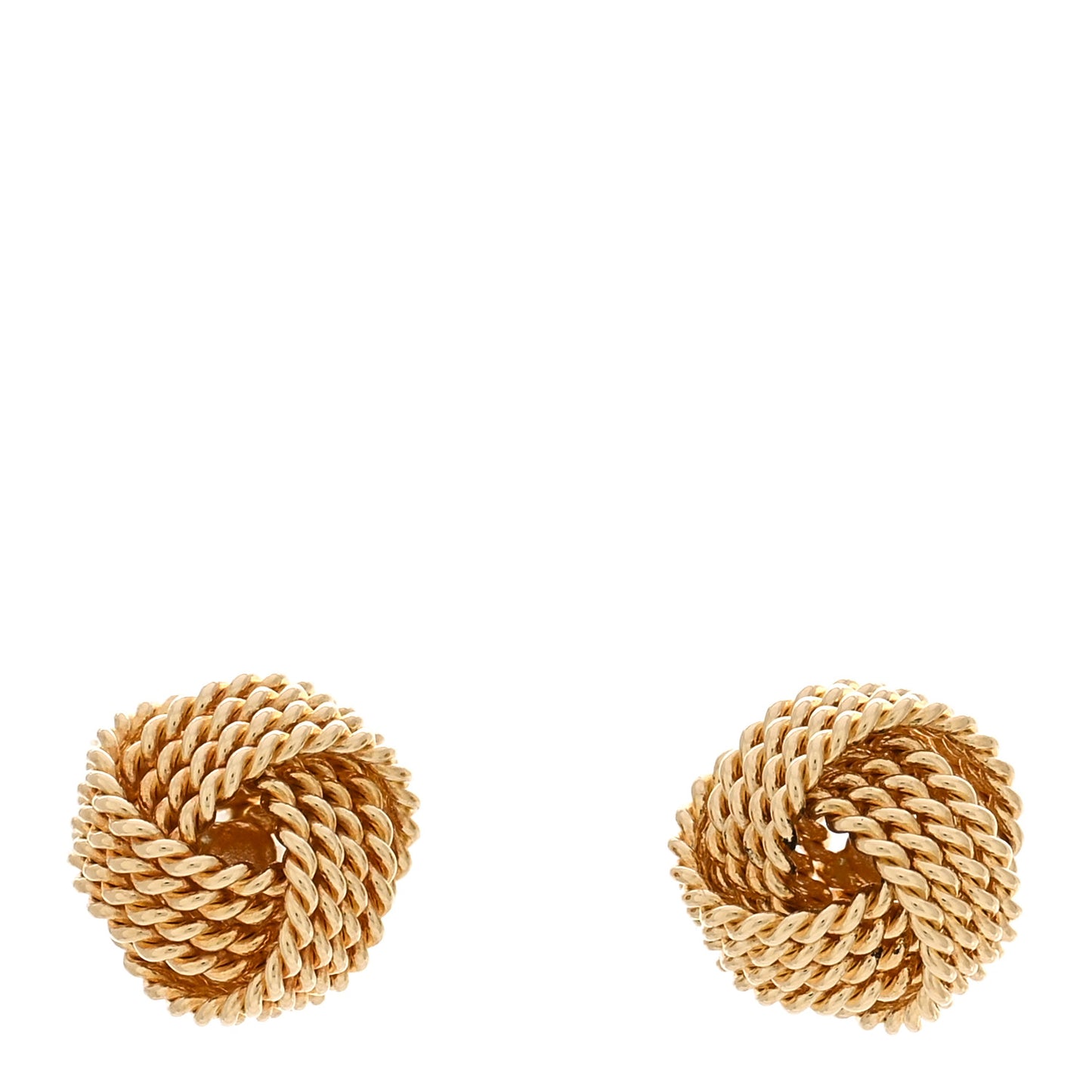18K Yellow Gold Twist Knot Earrings
