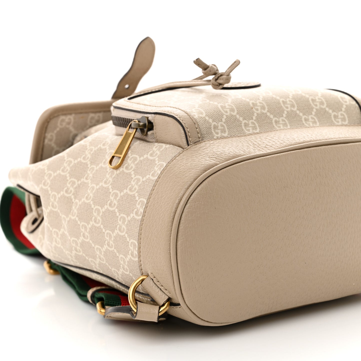 GG Supreme Monogram Azalea Calfskin Retro Interlocking G Buckle Backpack Beige Mystic White