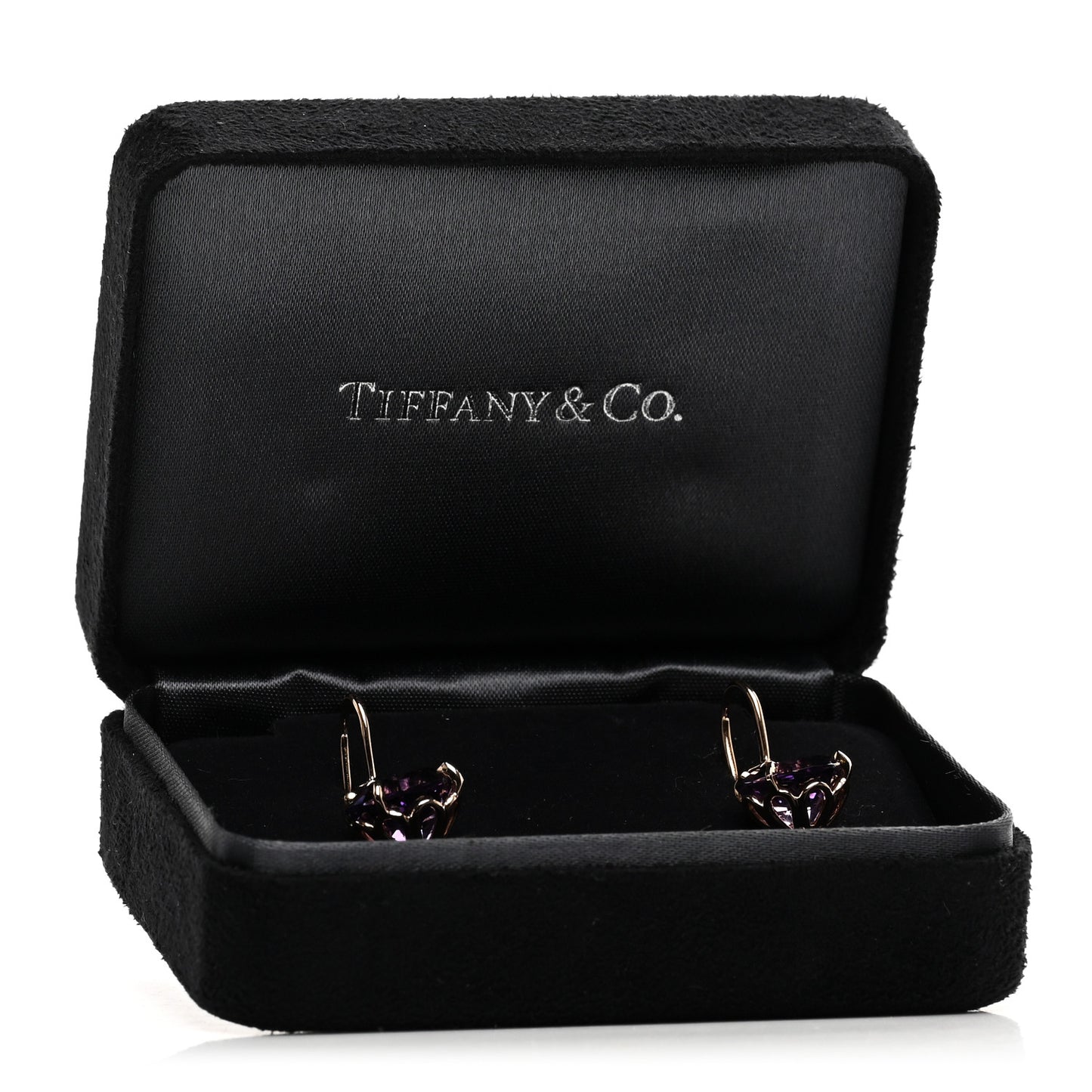 18K Rose Gold Diamond Amethyst Sparklers Drop Earrings