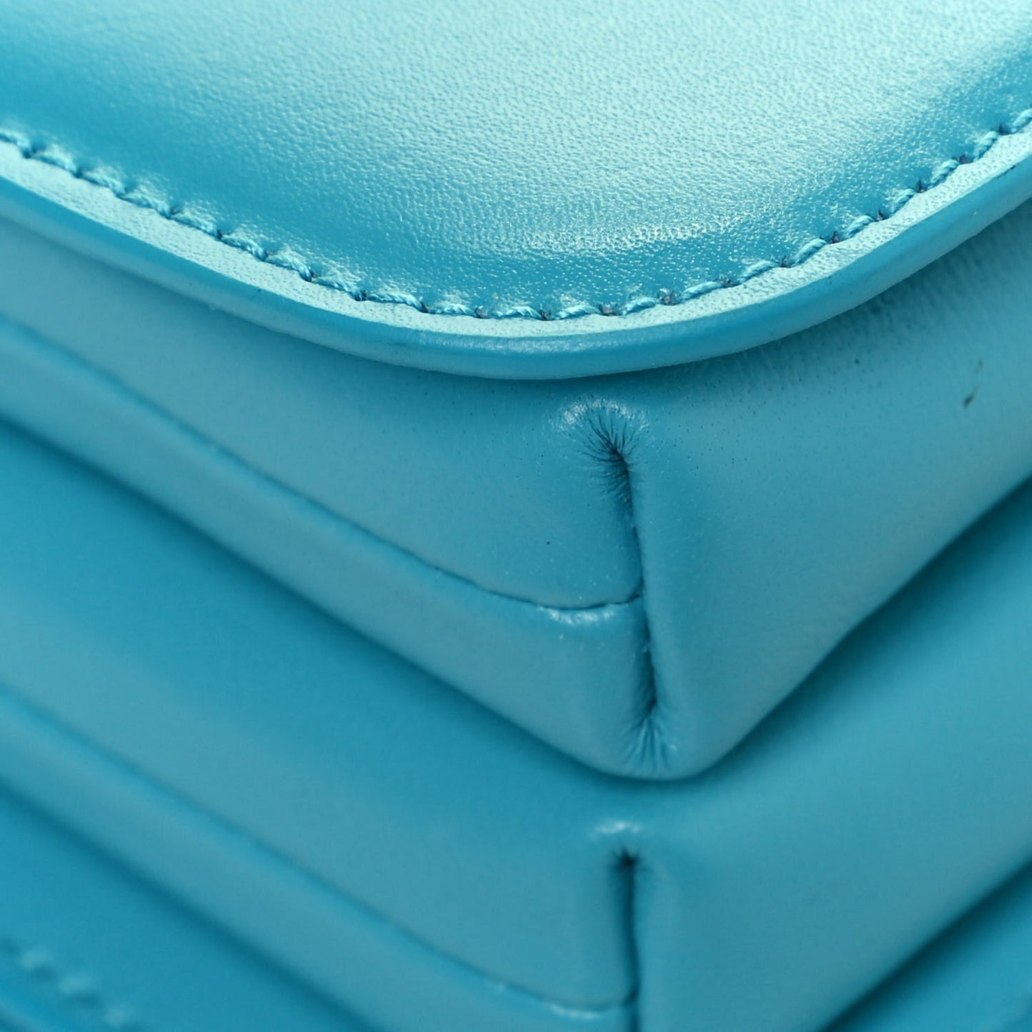Shiny Box Calfskin Small B Bag Turquoise