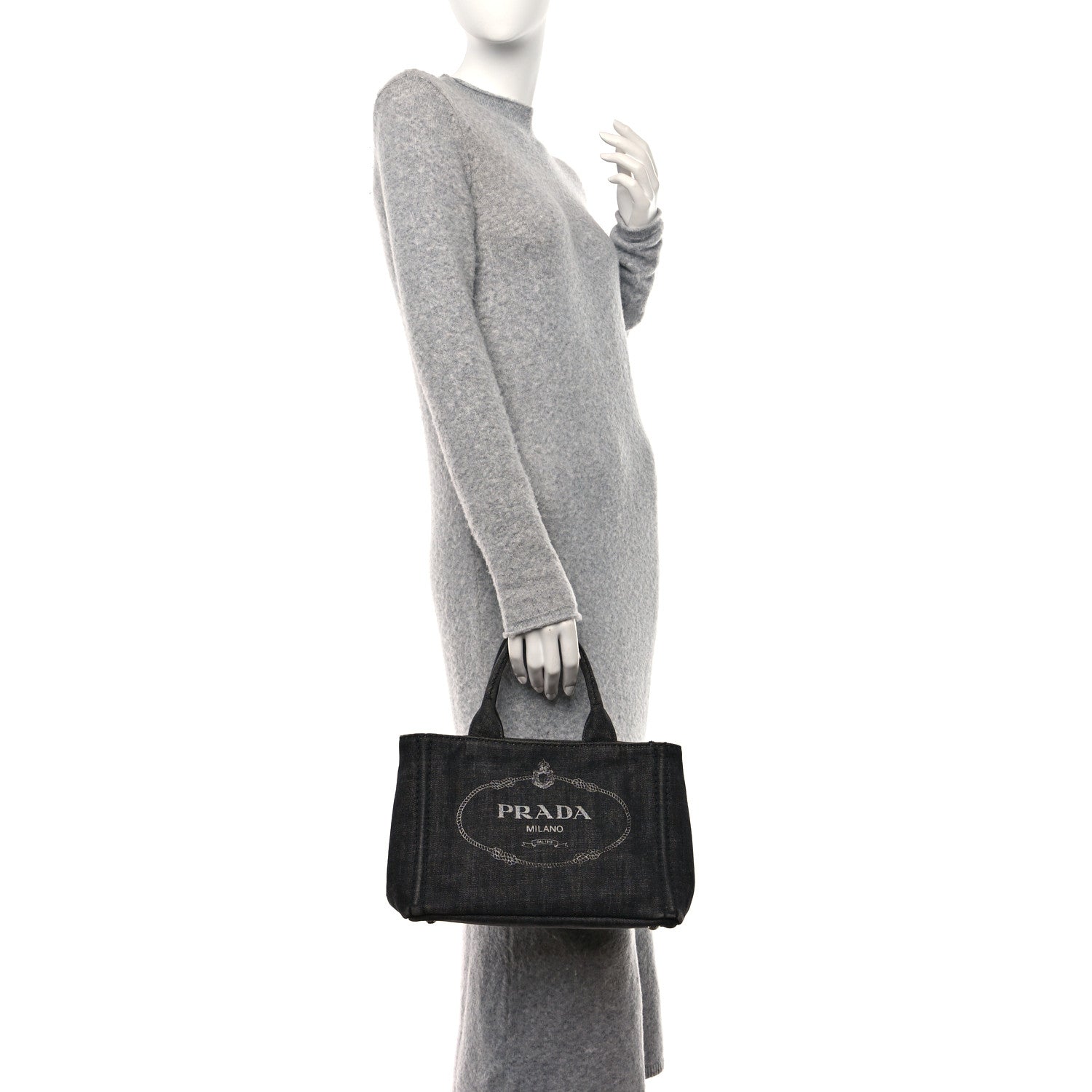 Prada Canapa Small Logo Tote Black 2 of 16