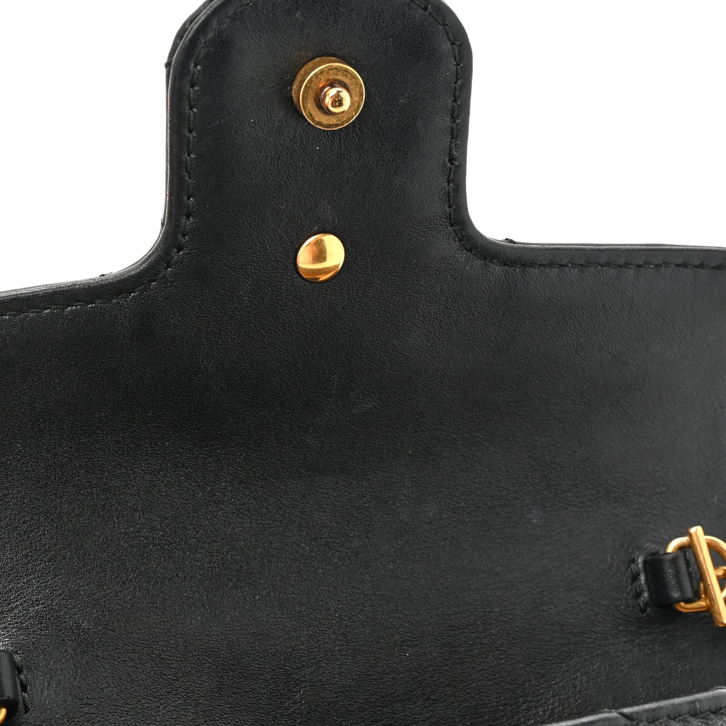 Calfskin Matelasse Super Mini GG Marmont Shoulder Bag Black