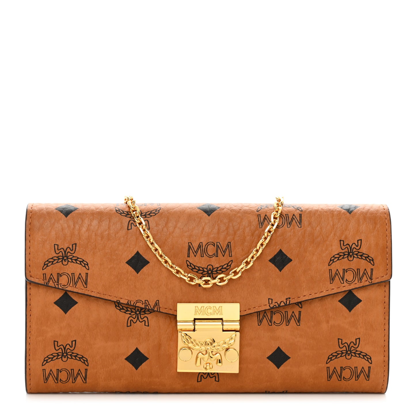 Visetos Large Patricia Wallet On Chain Cognac