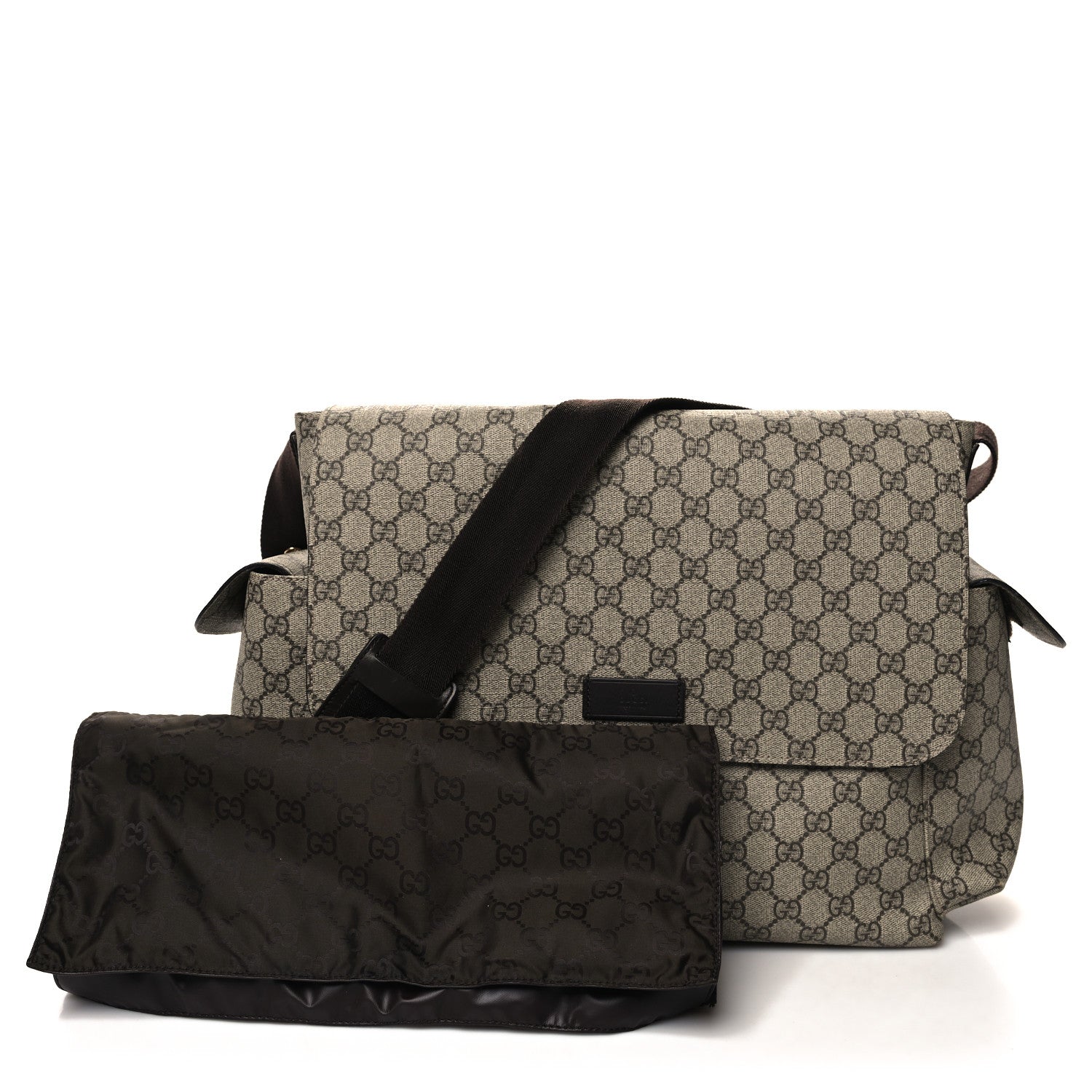 Gucci GG Plus Monogram Messenger Diaper Bag Dark Brown 3 of 13