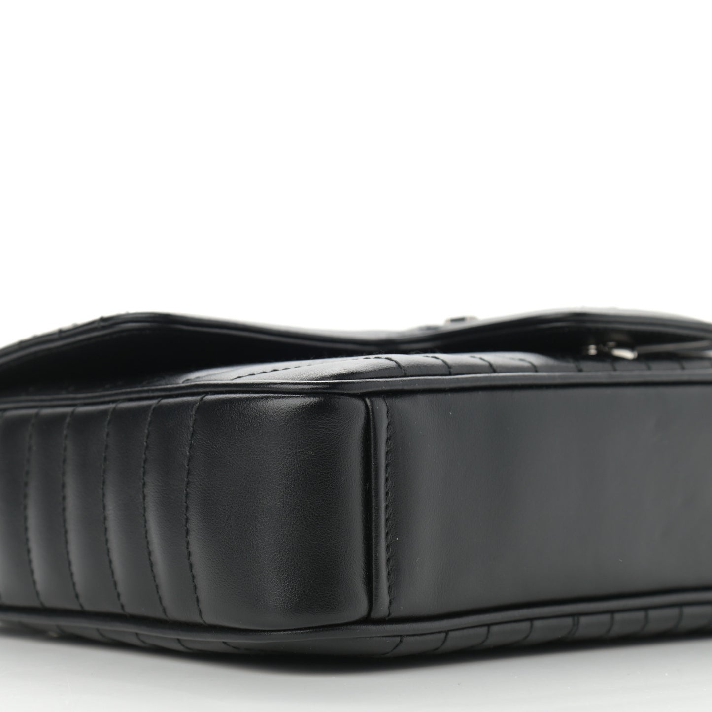Soft Calfskin Impunture Diagramme Medium Chain Flap Shoulder Bag Black