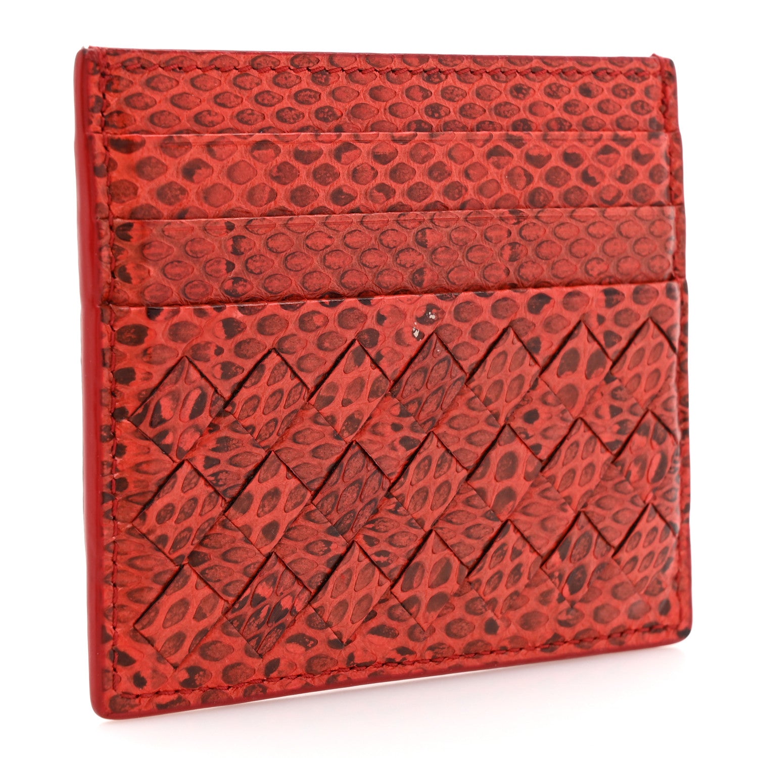 Bottega Veneta Ayers Intrecciato Card Holder Red 3 of 9
