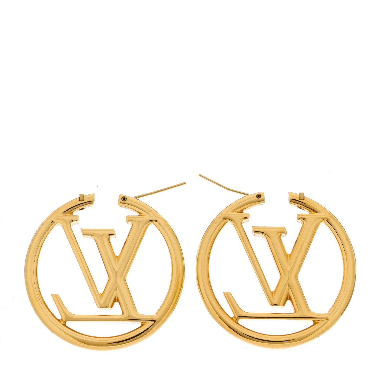 Louis Vuitton Metal Louise Hoop Earrings Gold 3 of 5