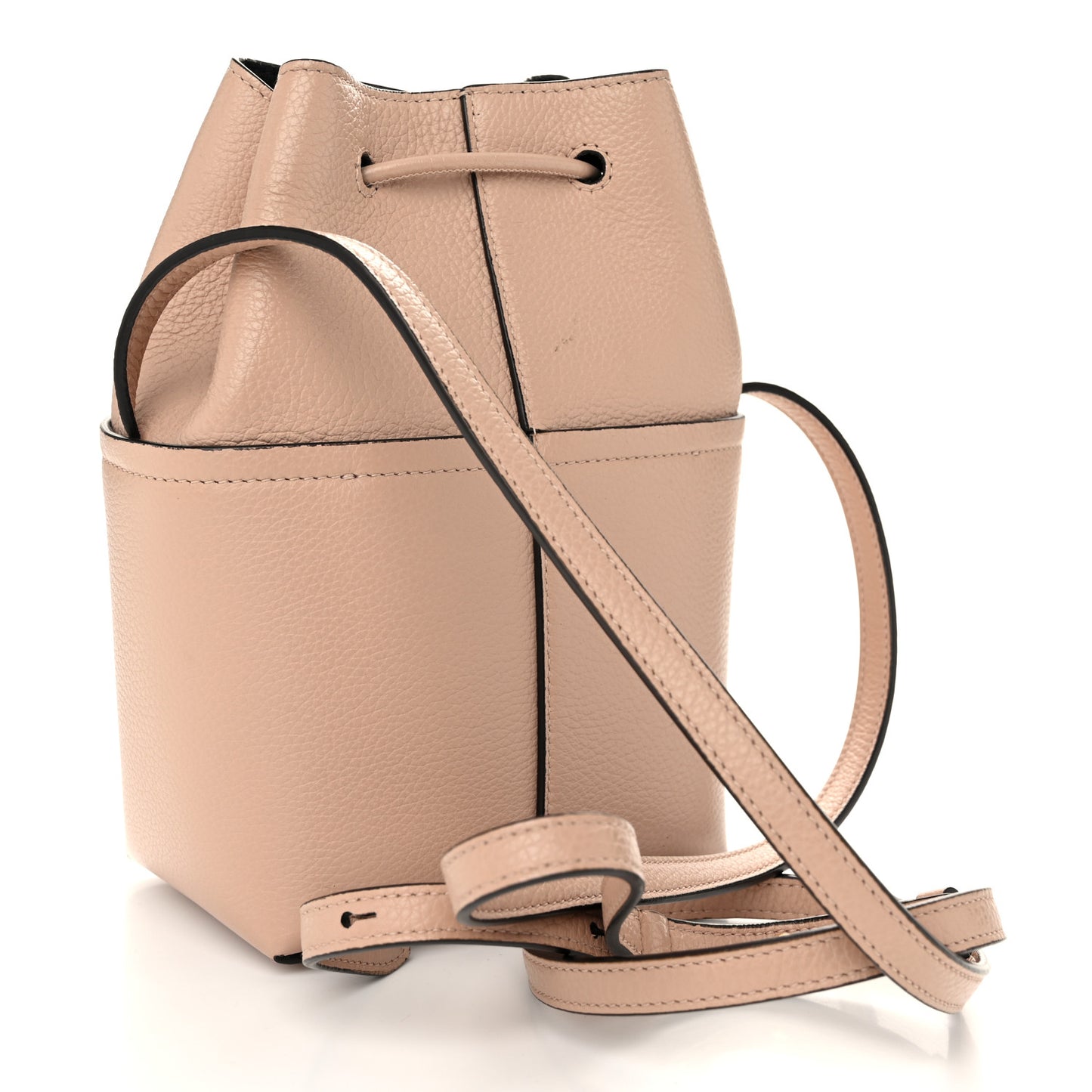 Grained Calfskin Mini Gancino Bucket Bag Amaretti