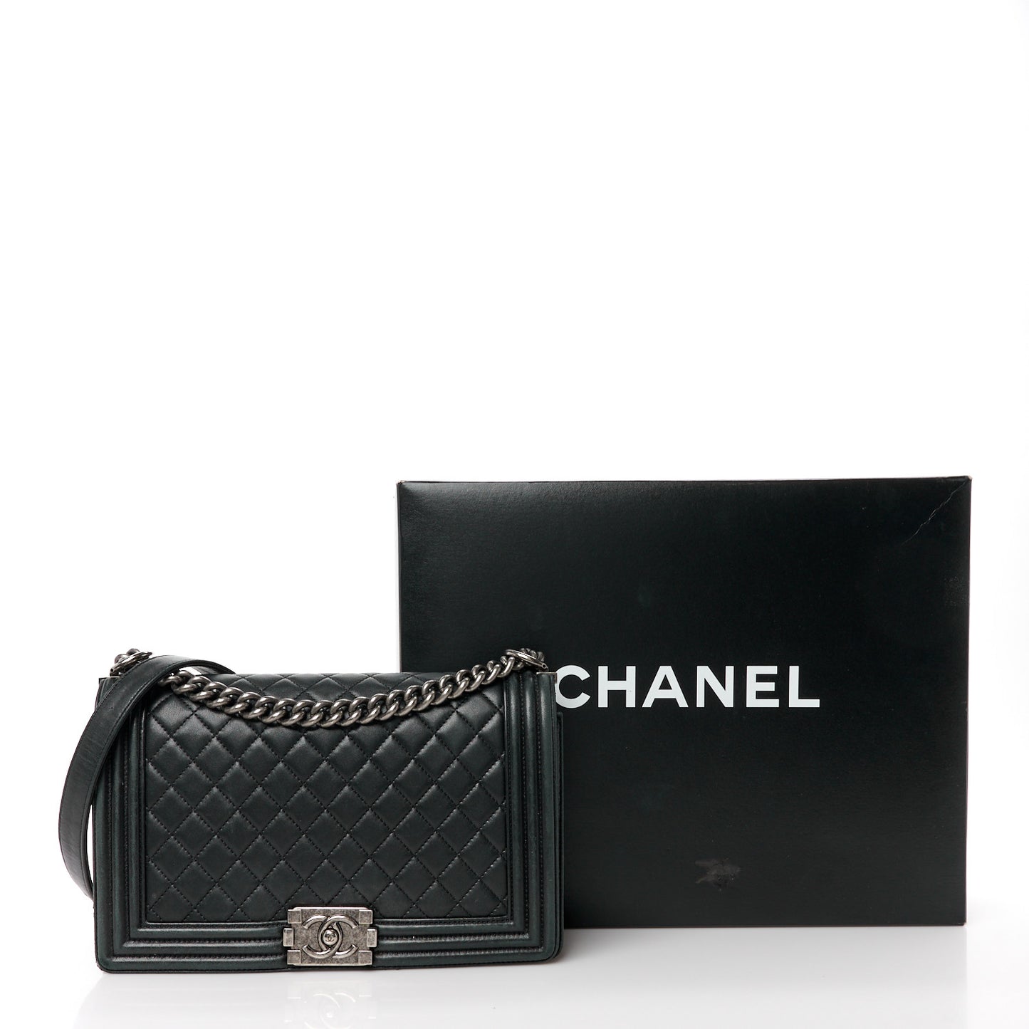 Calfskin Quilted New Medium Boy Flap Black