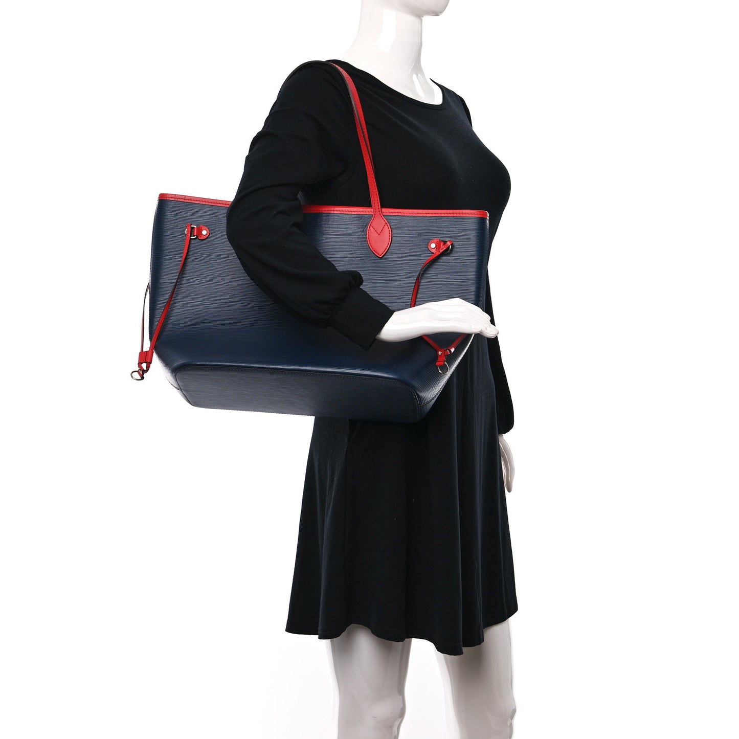 Epi Neverfull MM Indigo Coquelicot