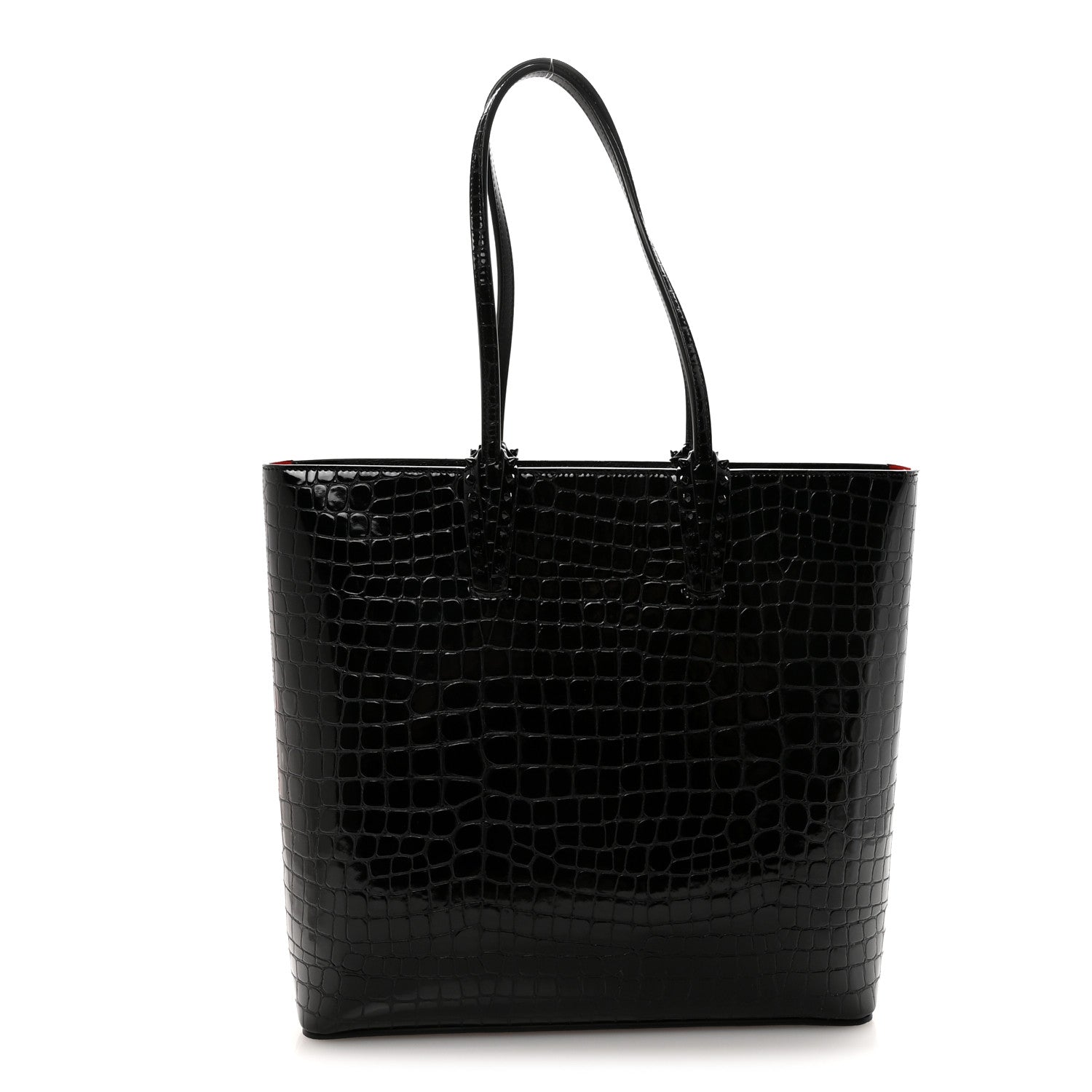 Christian Louboutin Patent Calfskin Crocodile Embossed Spikes