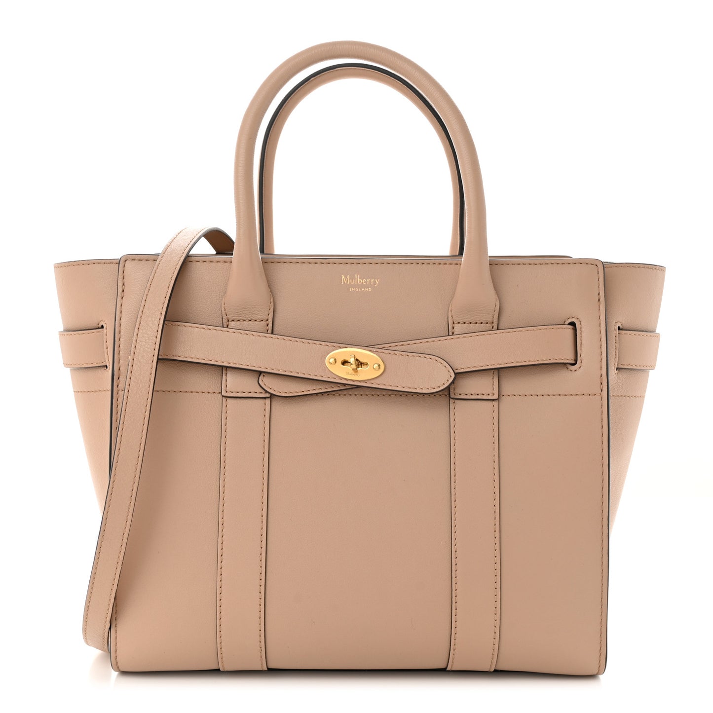 Micro Classic Grain Calfskin Small Bayswater Zip Tote Maple