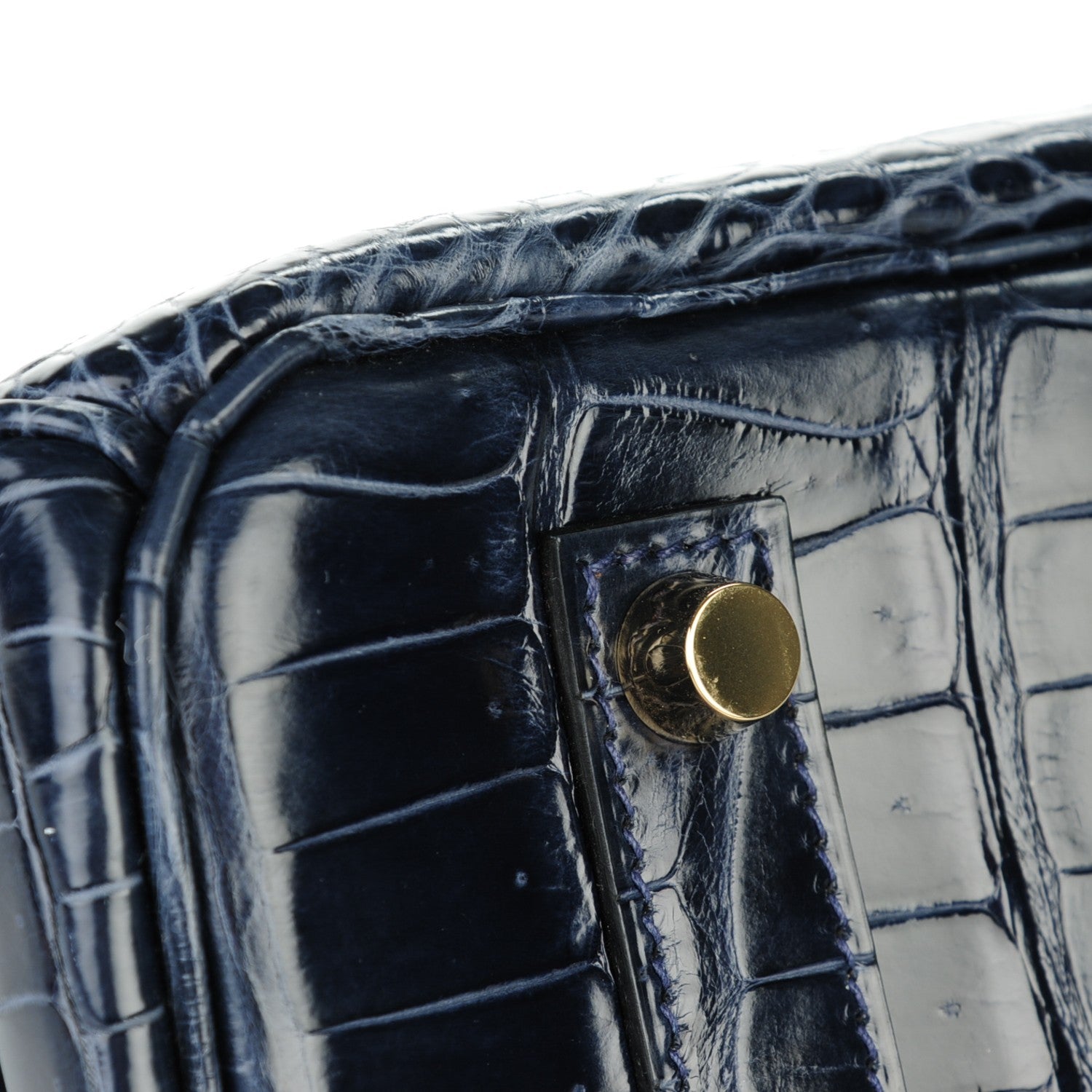 Hermes Shiny Porosus Crocodile Birkin 35 Bleu Abysse 8 of 27