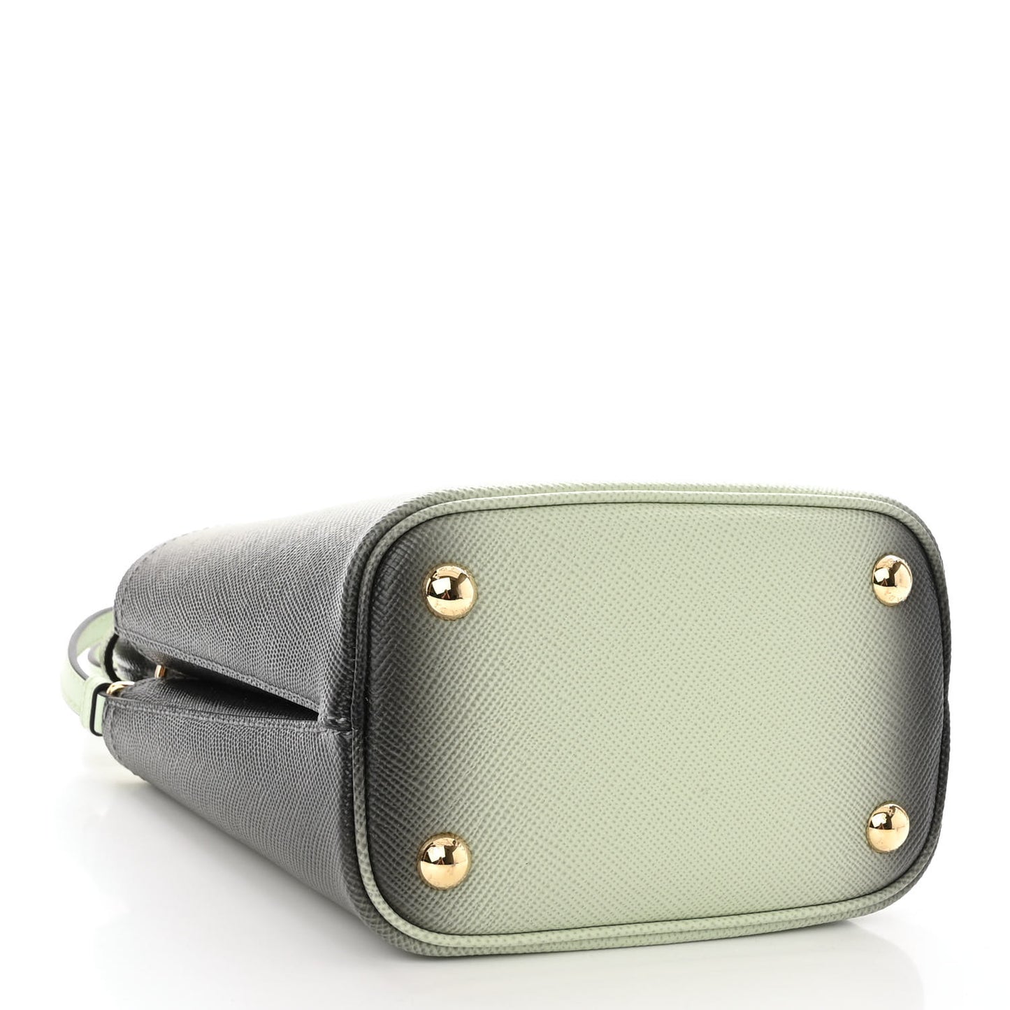 Saffiano Cuir Small Panier Bucket Bag Acqua Sfumato