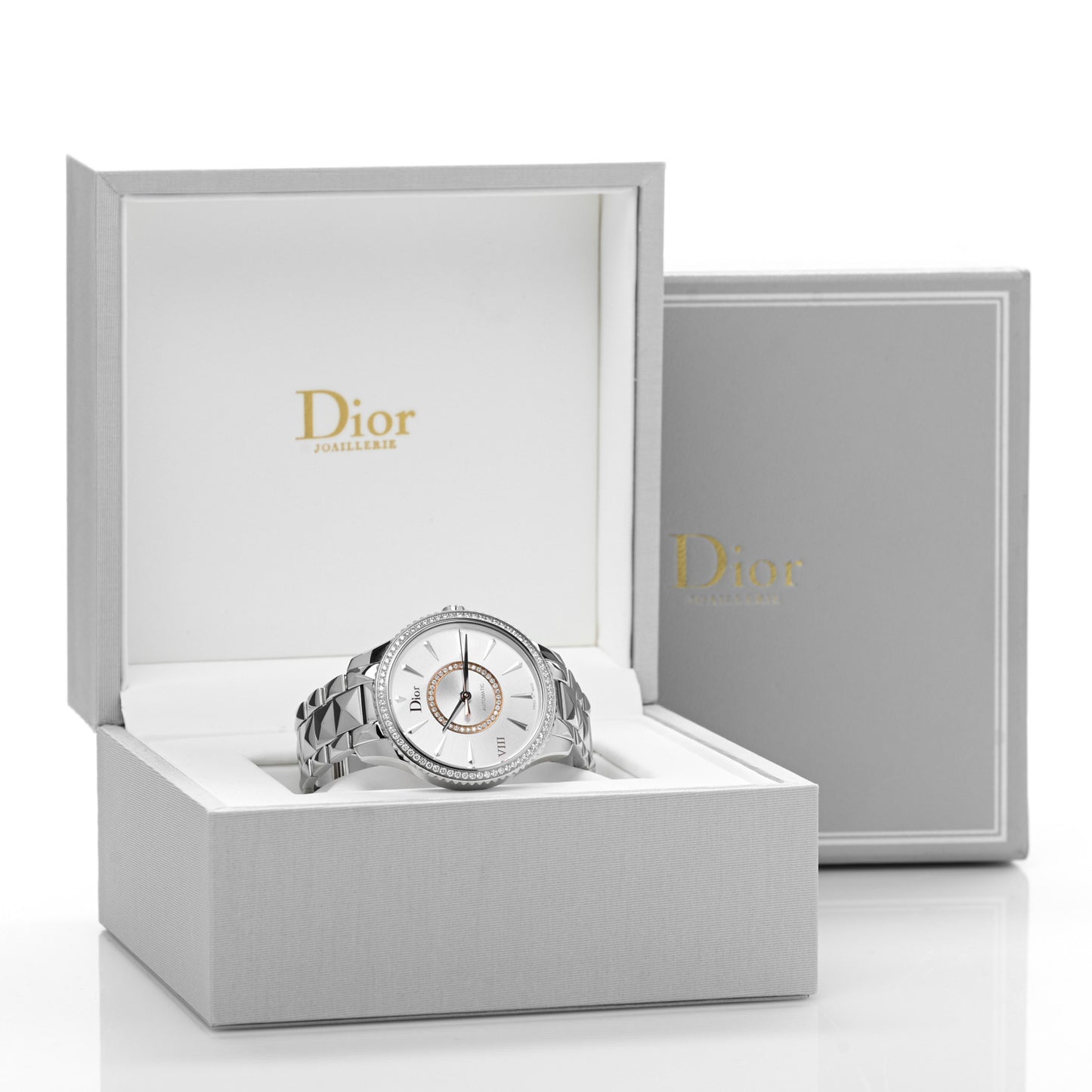 Stainless Steel Diamond Bezel 36mm Dior VIII Montaigne Automatic Watch