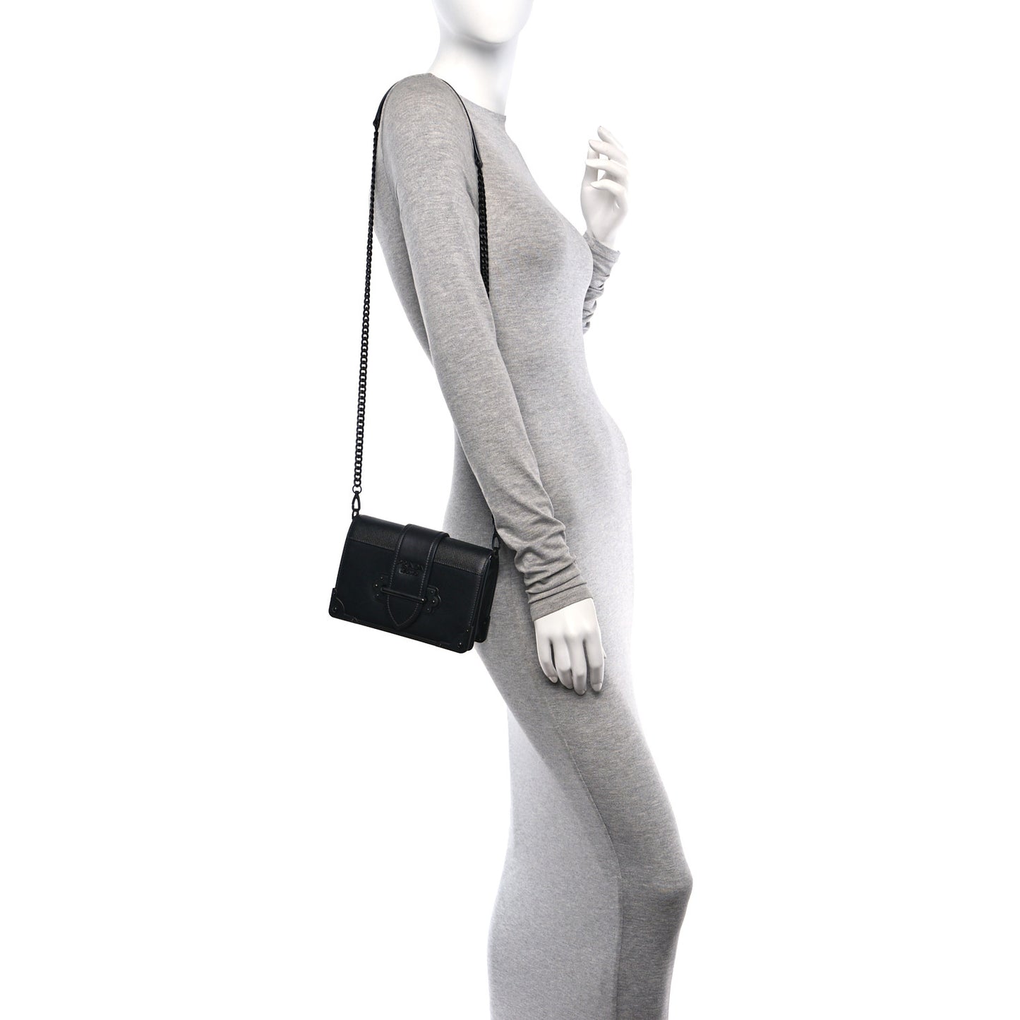 City Calfskin Saffiano Cahier Bag Black