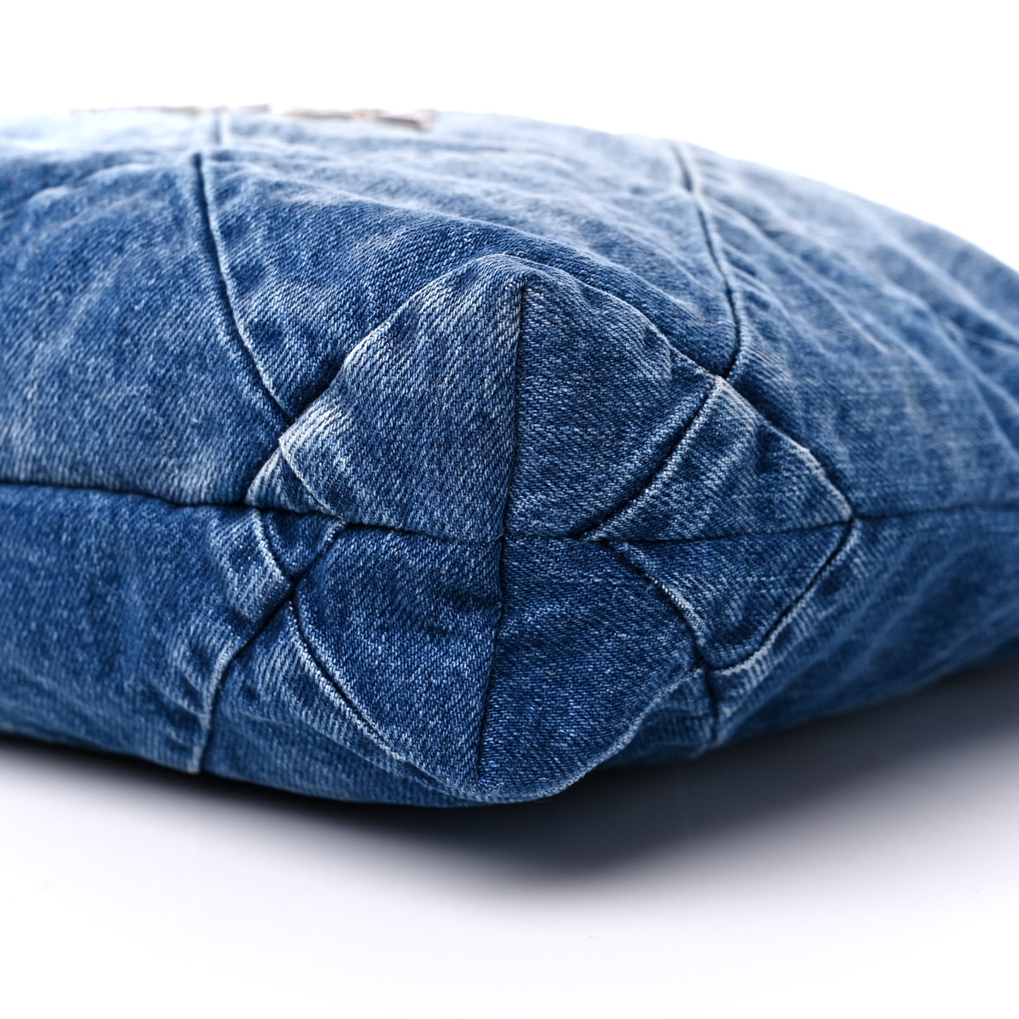 Denim Quilted Small Chanel 22 Blue