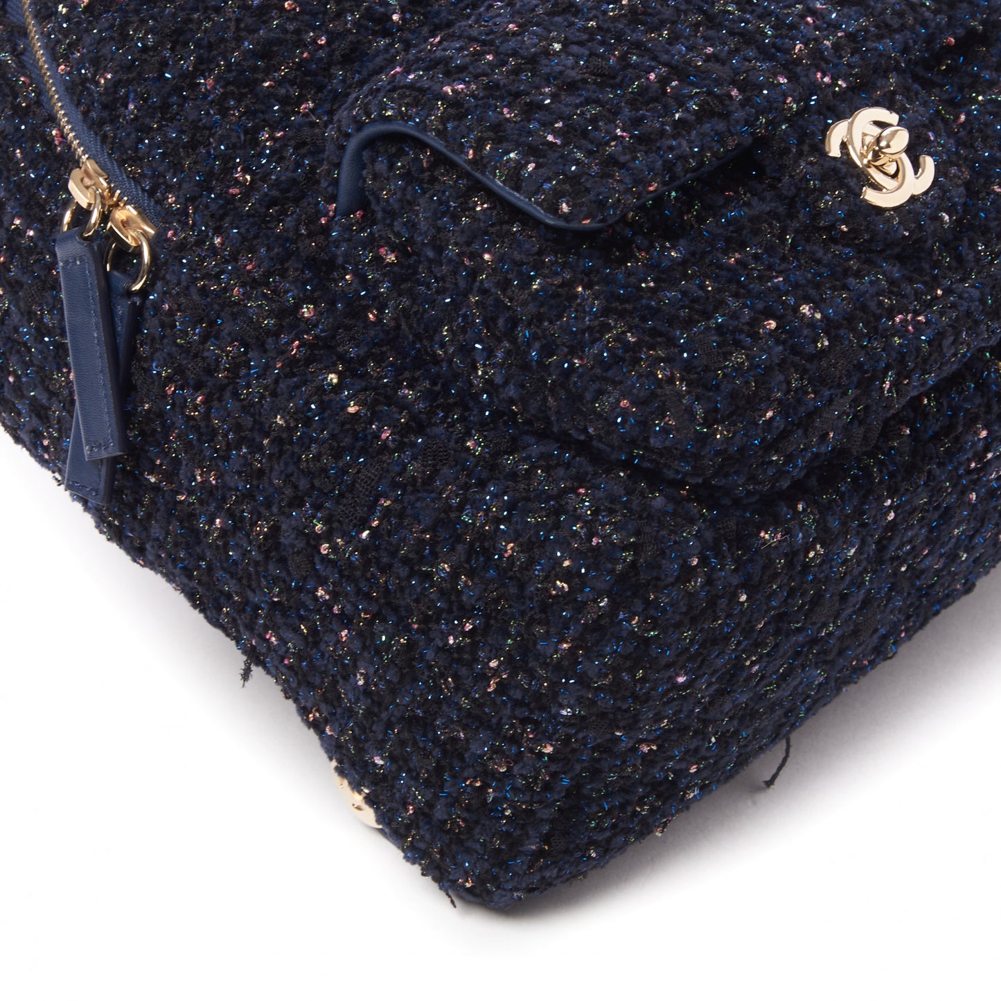 Tweed Front Pocket Backpack Navy