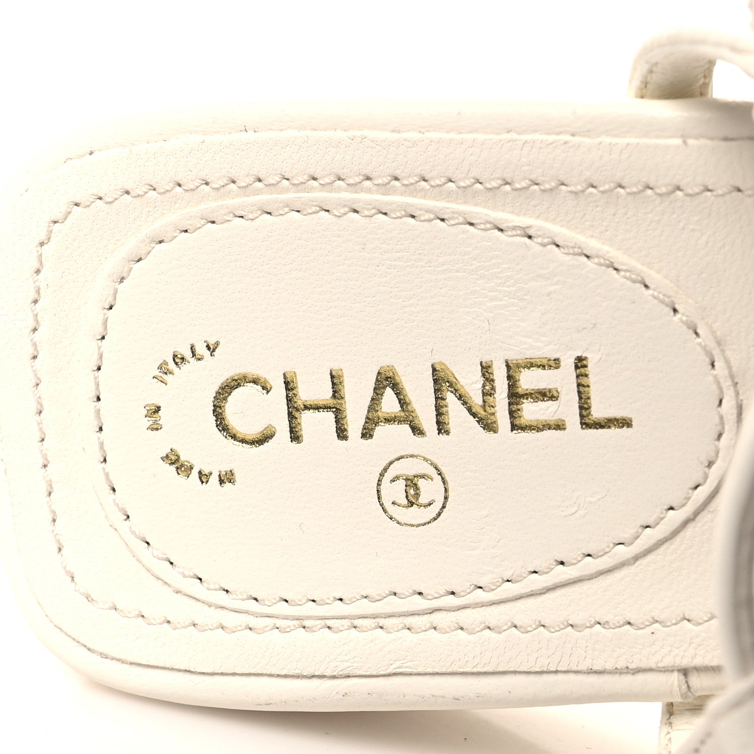 Chanel Lambskin Metal Heart Thong Sandals 38.5 White 7 of 7