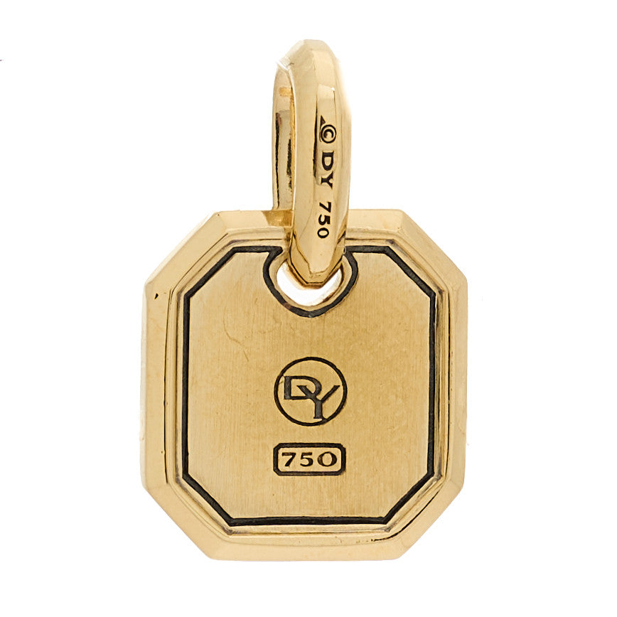 18K Yellow Gold Diamond Roman Amulet Pendant