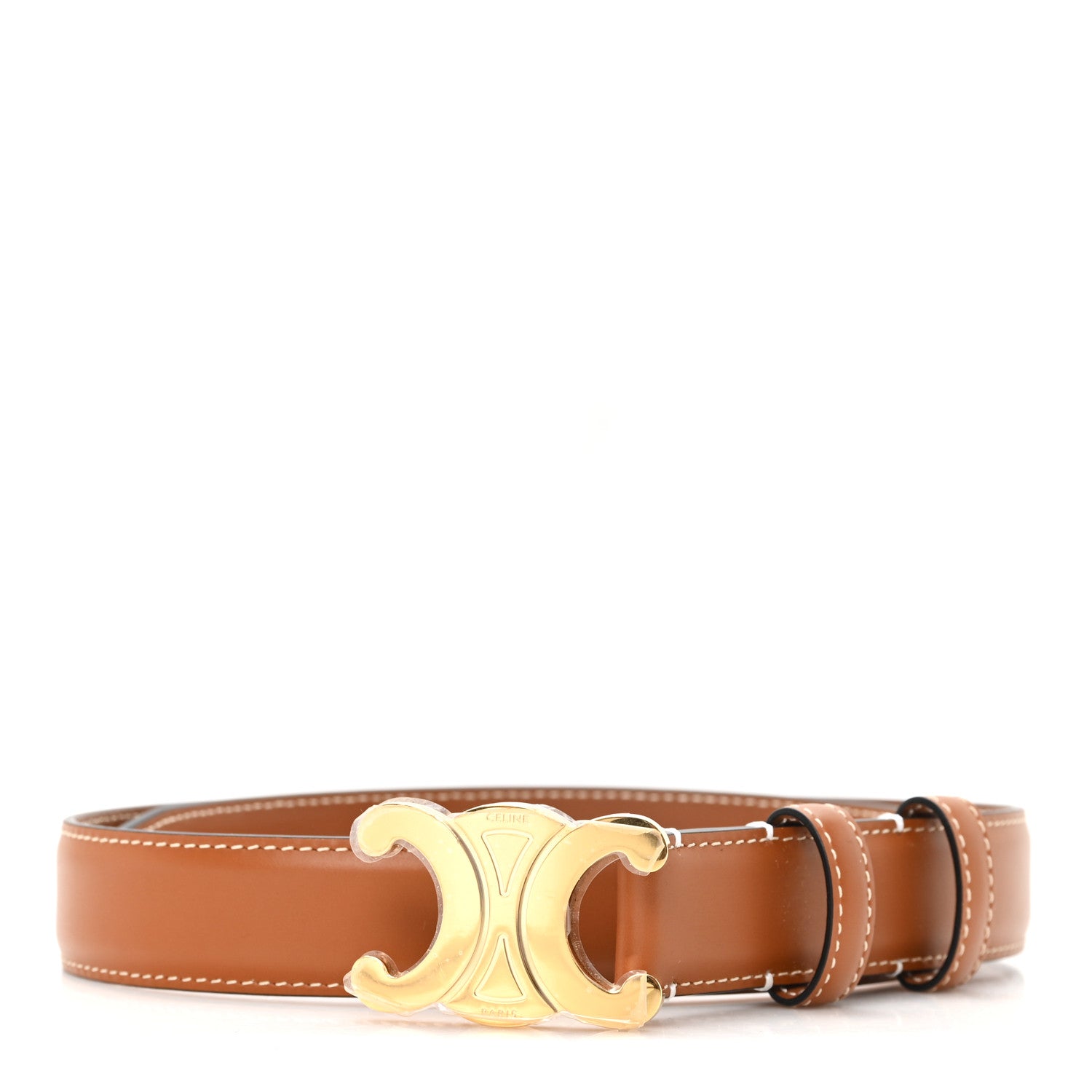 Celine Natural Calfskin Medium 25mm Triomphe Belt 70 28 Tan
