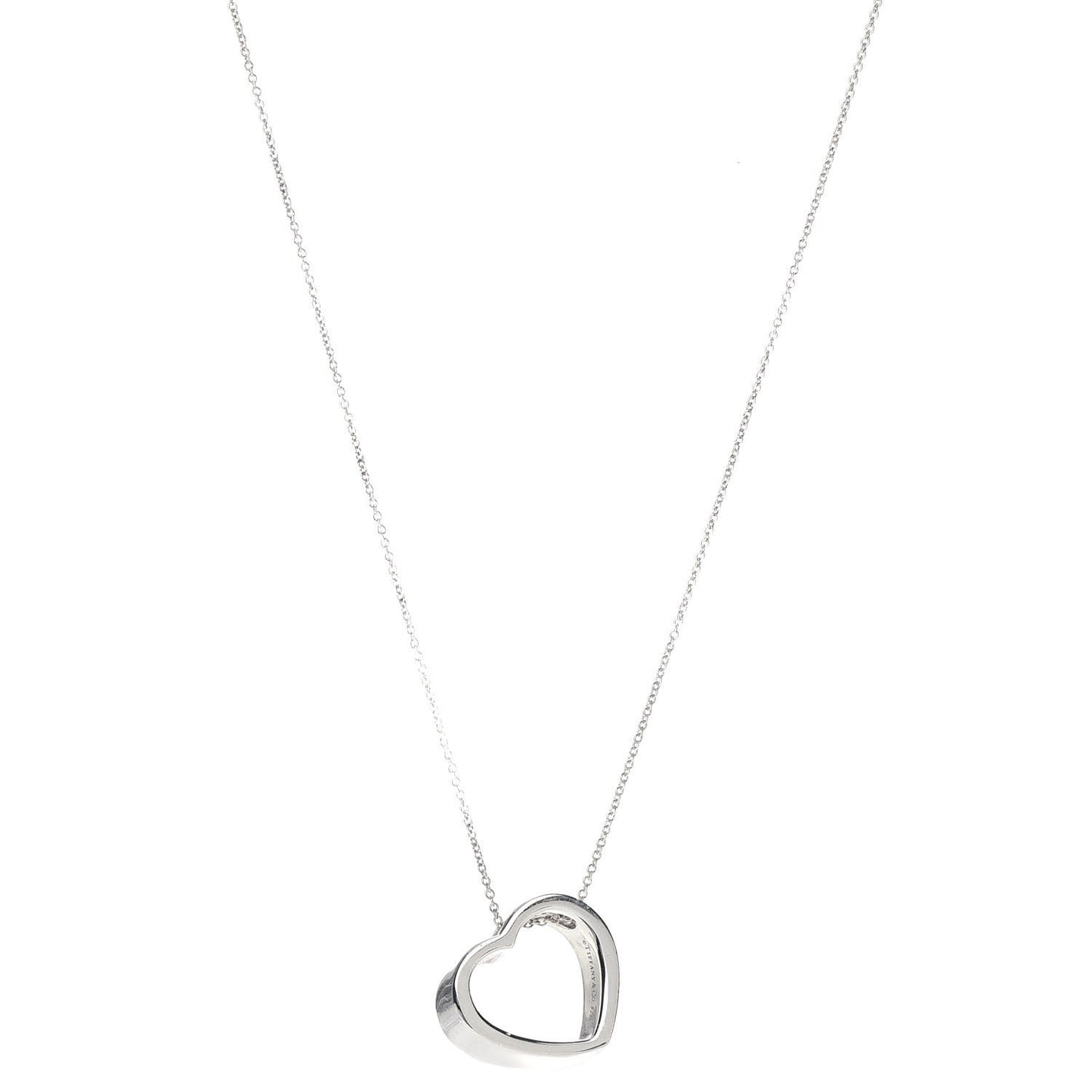 Sterling Silver Slanted Heart Pendant Necklace