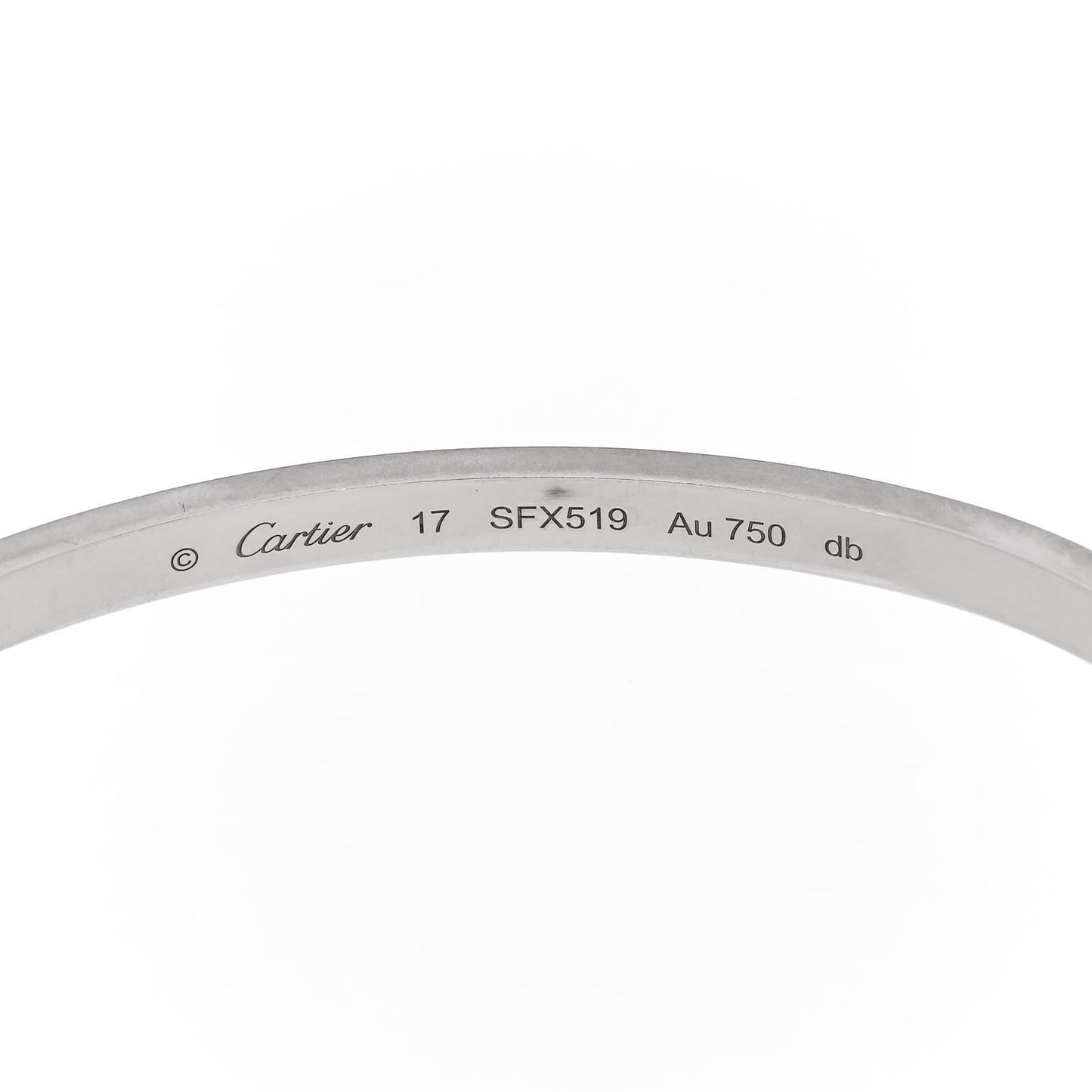 18K White Gold Small LOVE Bracelet 17