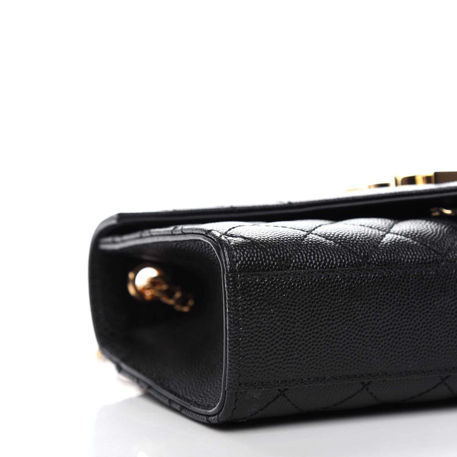 Saint Laurent Grain De Poudre Textured Mixed Matelasse Triquilt Small Monogram Satchel Black 8 of 10