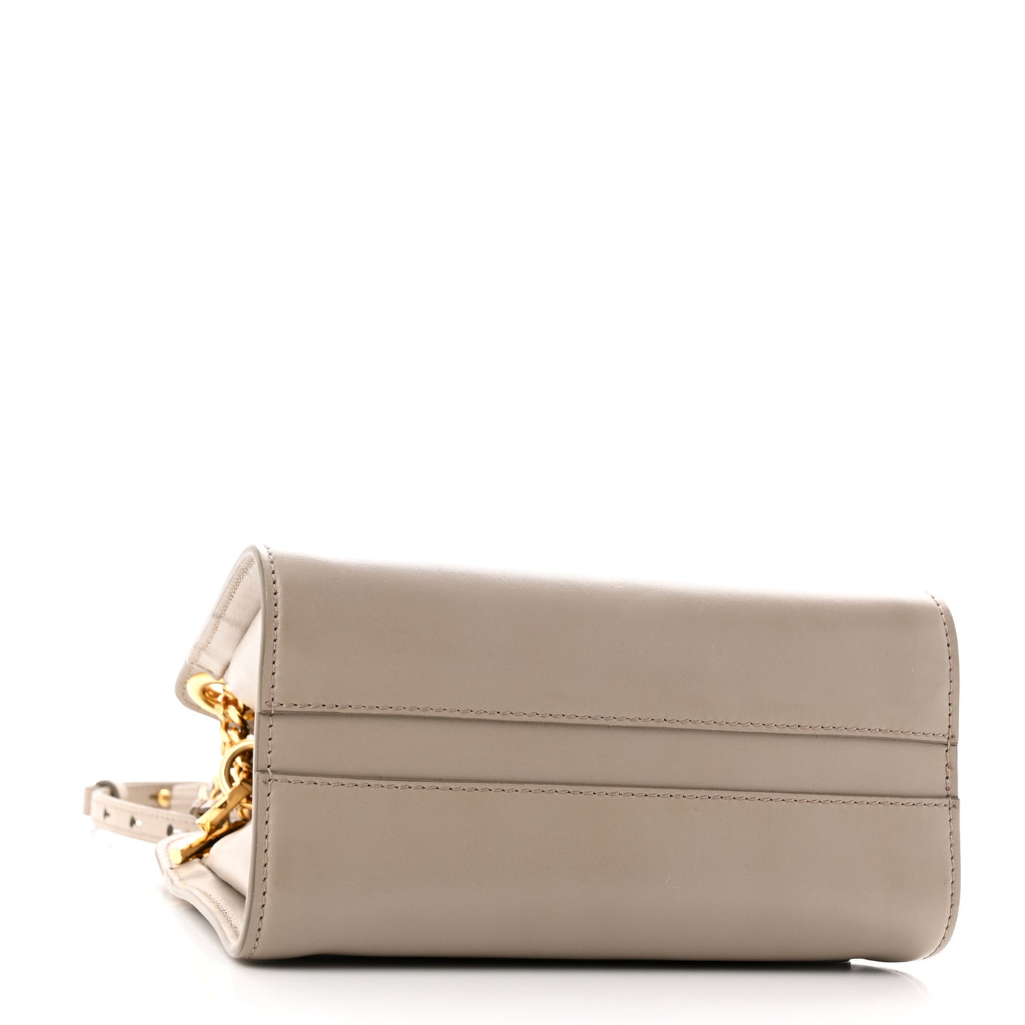 Shiny Calfskin Mini Annie Shoulder Bag Motty Grey