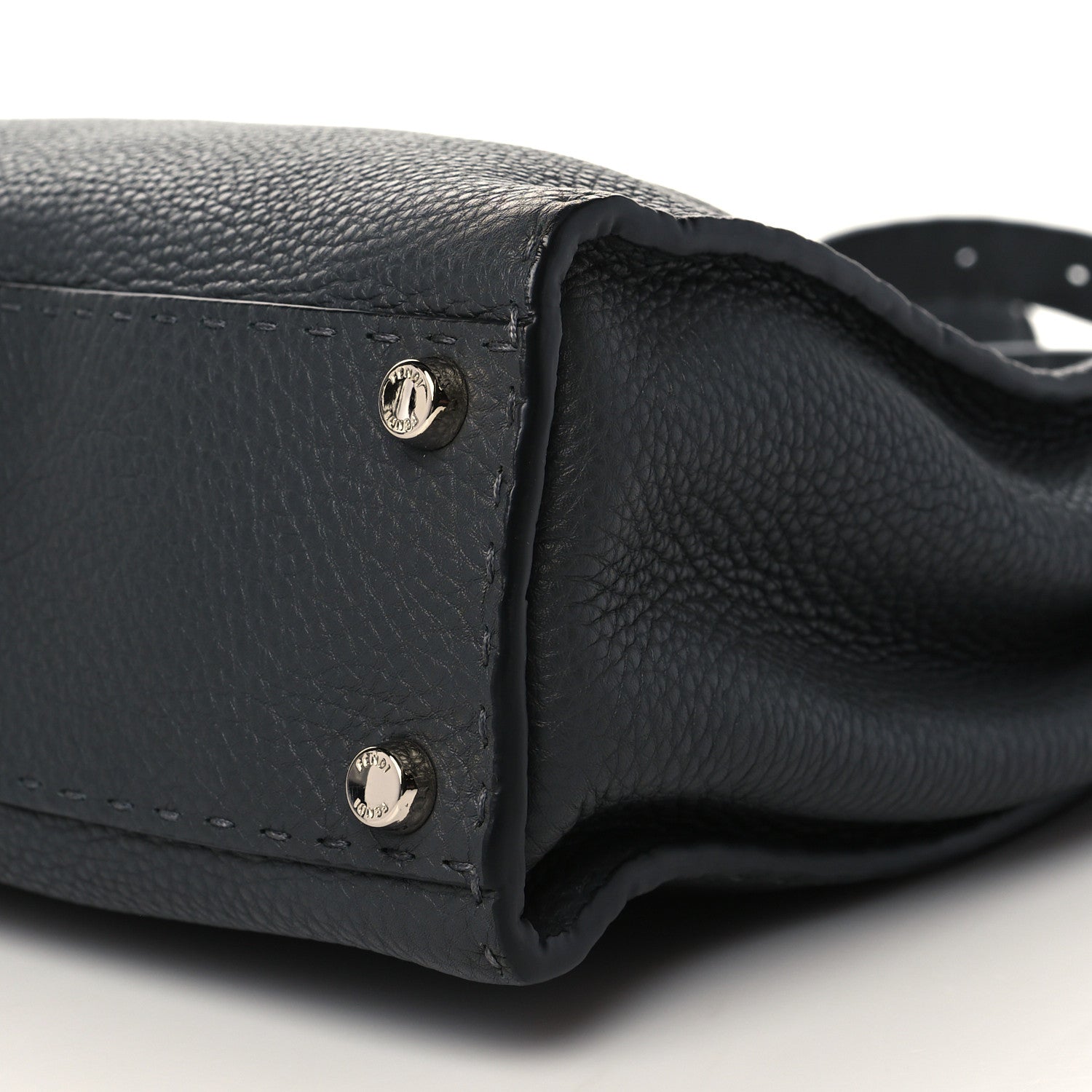 Fendi Cuoio Romano Selleria Bi-Color Medium Peekaboo Iconic Satchel Asfalto Latte 9 of 9